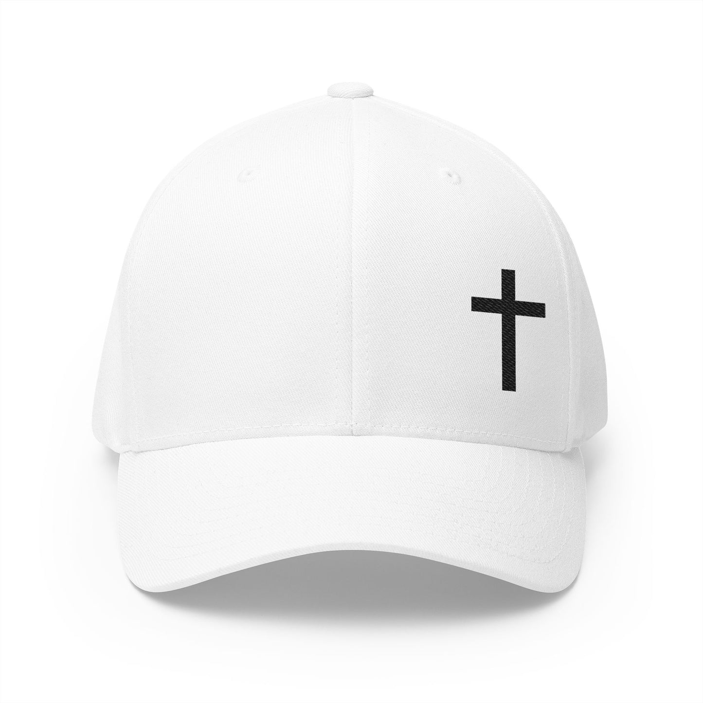 Embroidered Psalm 91 Hat - Flex-fit Closed-Back Hat with Cross Design