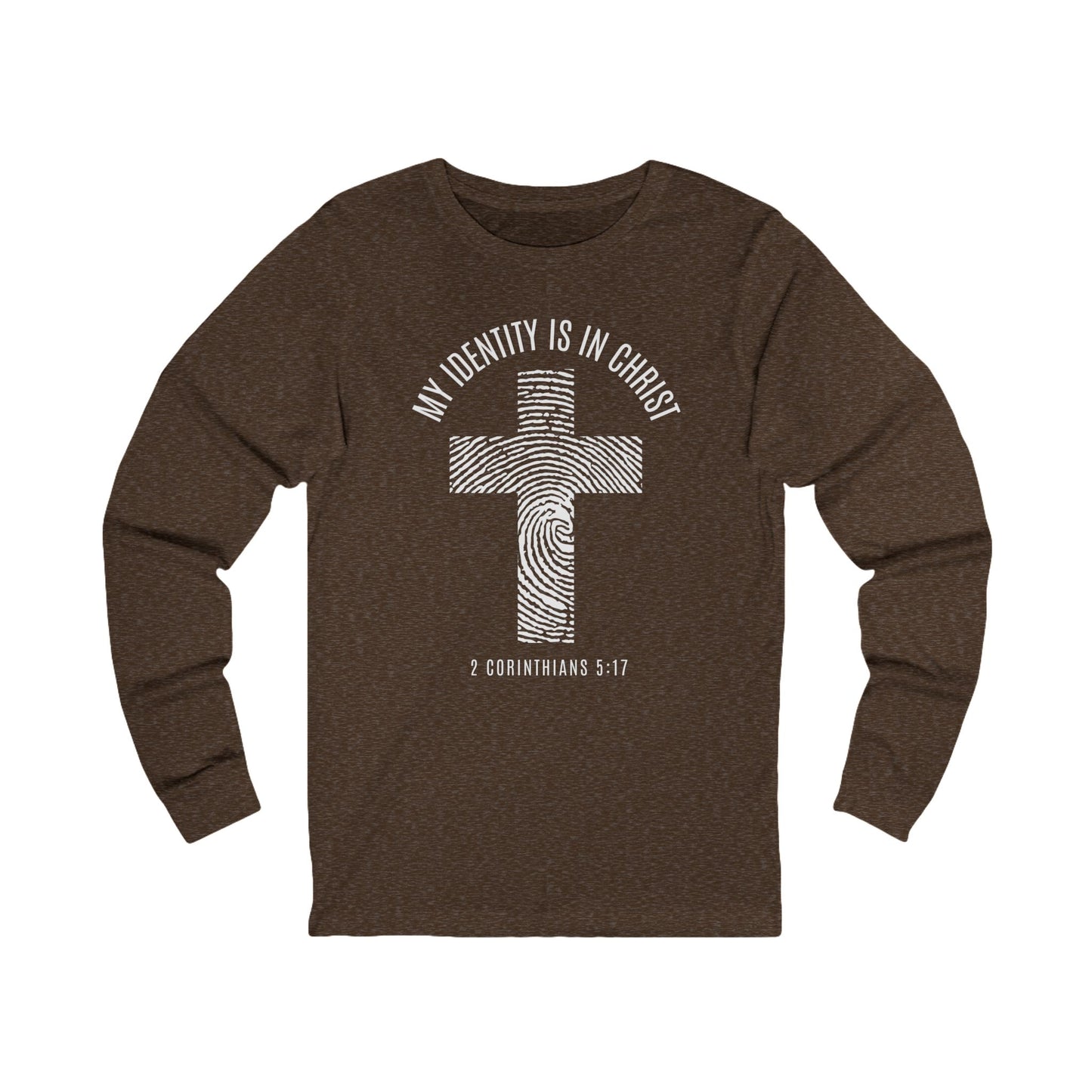 Unisex Long Sleeve Faith Tee - My Identity is in Christ, Christian Apparel, Inspirational Gift, Biblical Message, Religious Shirt