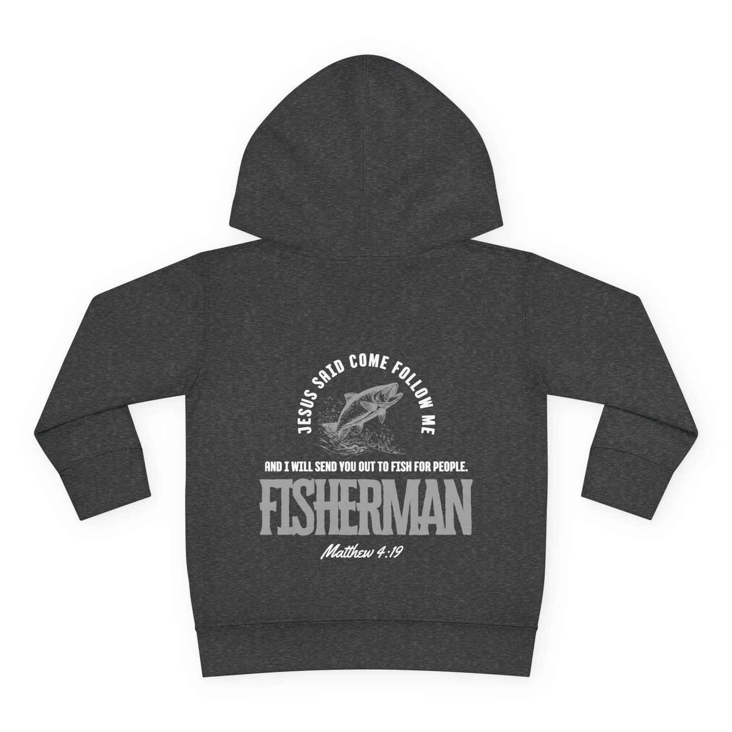 Toddler Christian Fleece Hoodie - Jesus Fisherman Design, Cute Kids Sweatshirt, Religious Baby Gift, Faith Hoodie