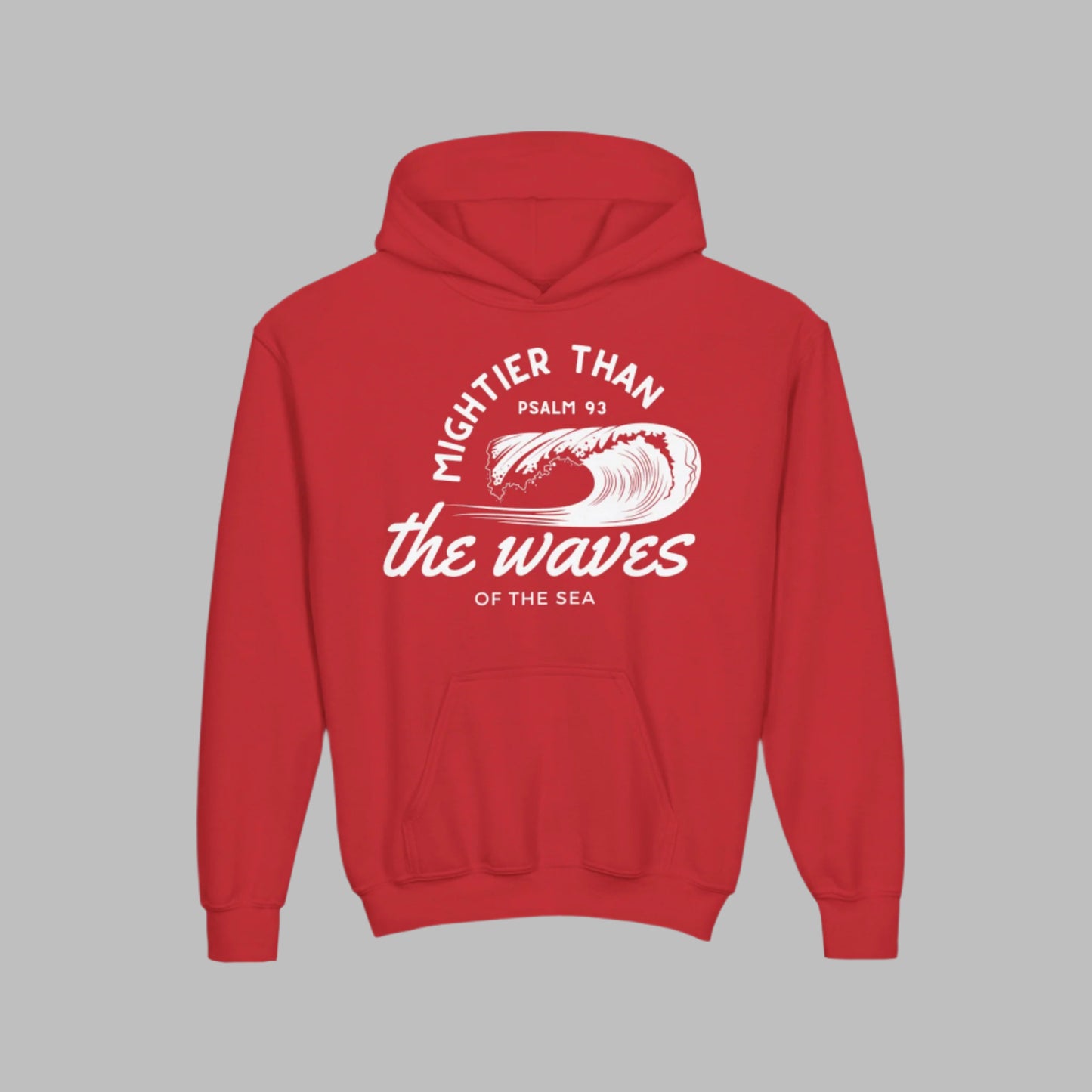 Kids Mightier Than The Waves Of The Sea Youth Heavyweight Hooded Sweatshirt