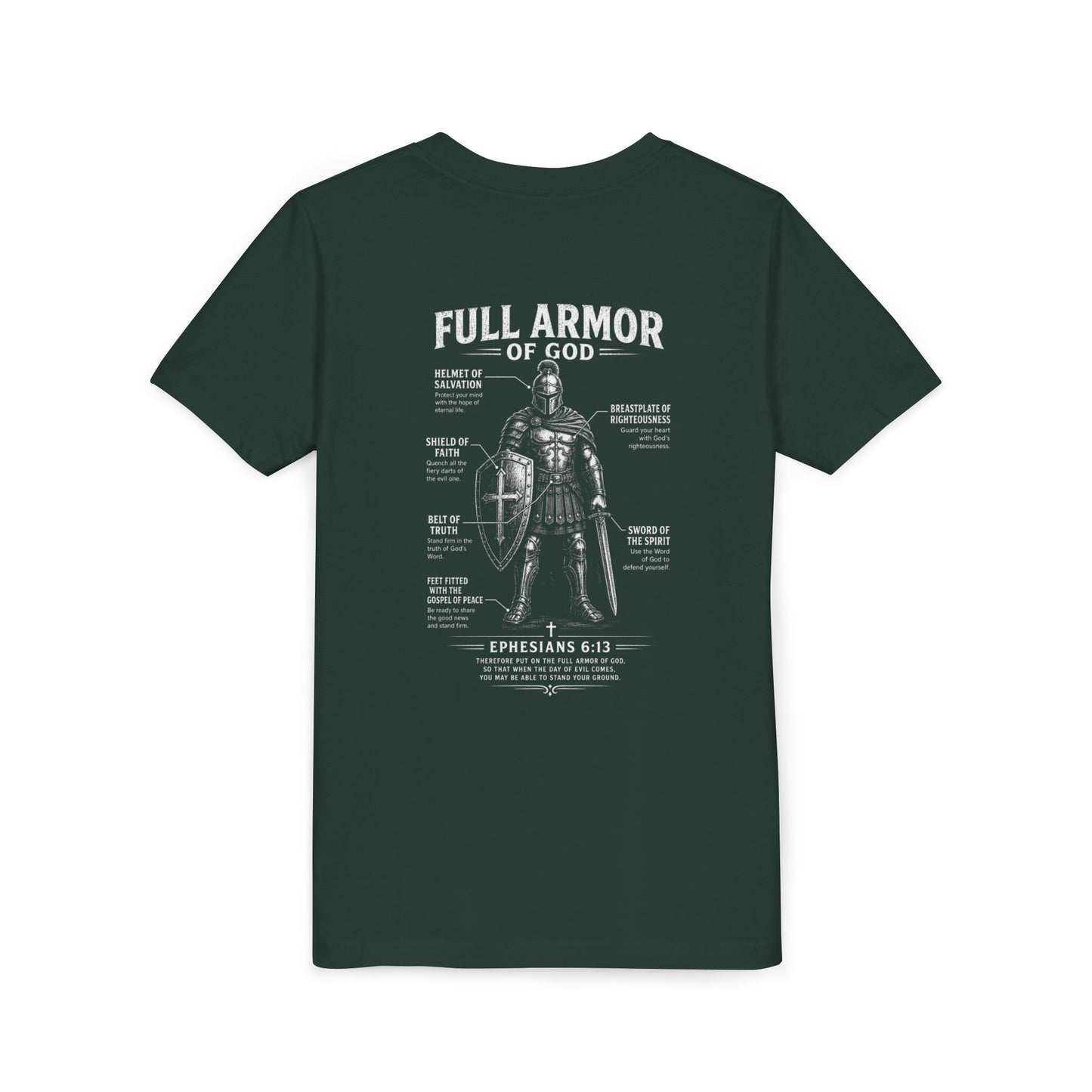 Kids Full Armor of God Christian Graphic T-Shirt (Ephesians 6:13)