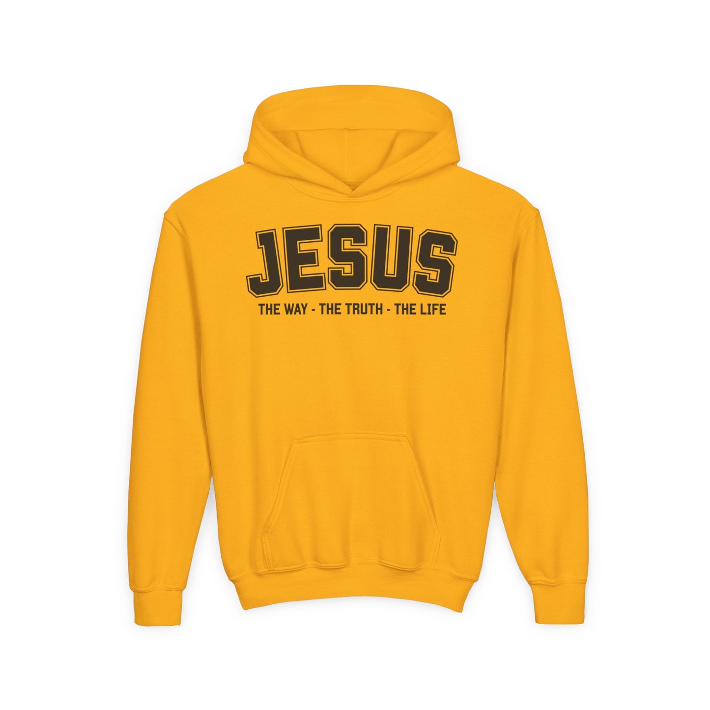 Youth Heavy Blend Hooded Sweatshirt - 'Jesus: The Way, The Truth, The Life' - Inspirational Christian Apparel, Cozy Hoodie for Kids