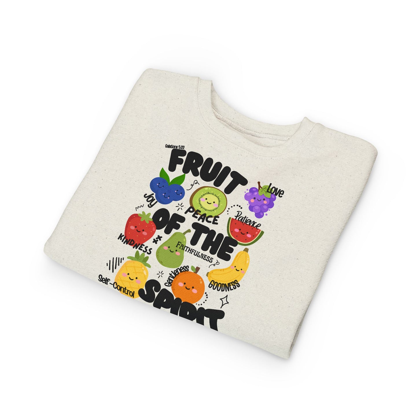 Toddler Fruit of the Spirit Christian Sweatshirt | Galatians 5:22–23 Bible Verse Crewneck