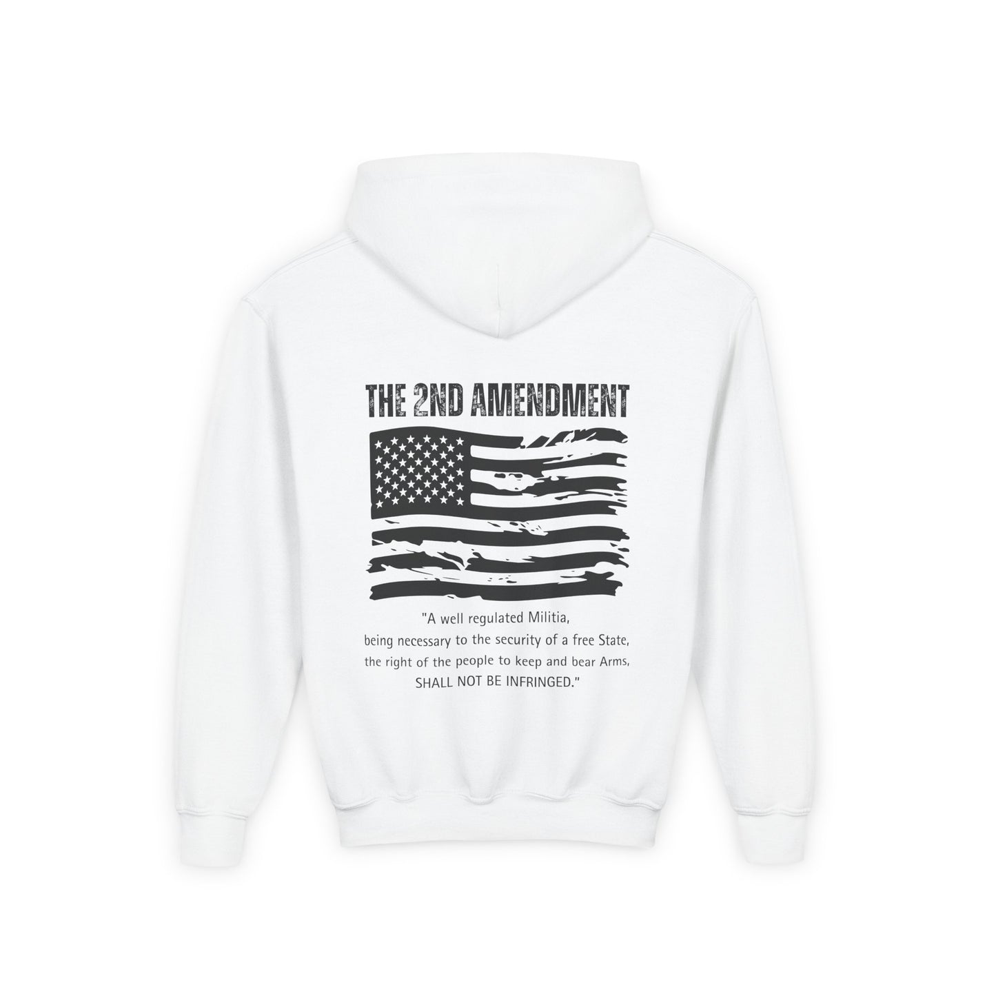 Youth 2nd Amendment Flag Design Hoodie, Kids 2A Sweatshirt, Gift for Teens, Patriotic Apparel, Flag Hoodie