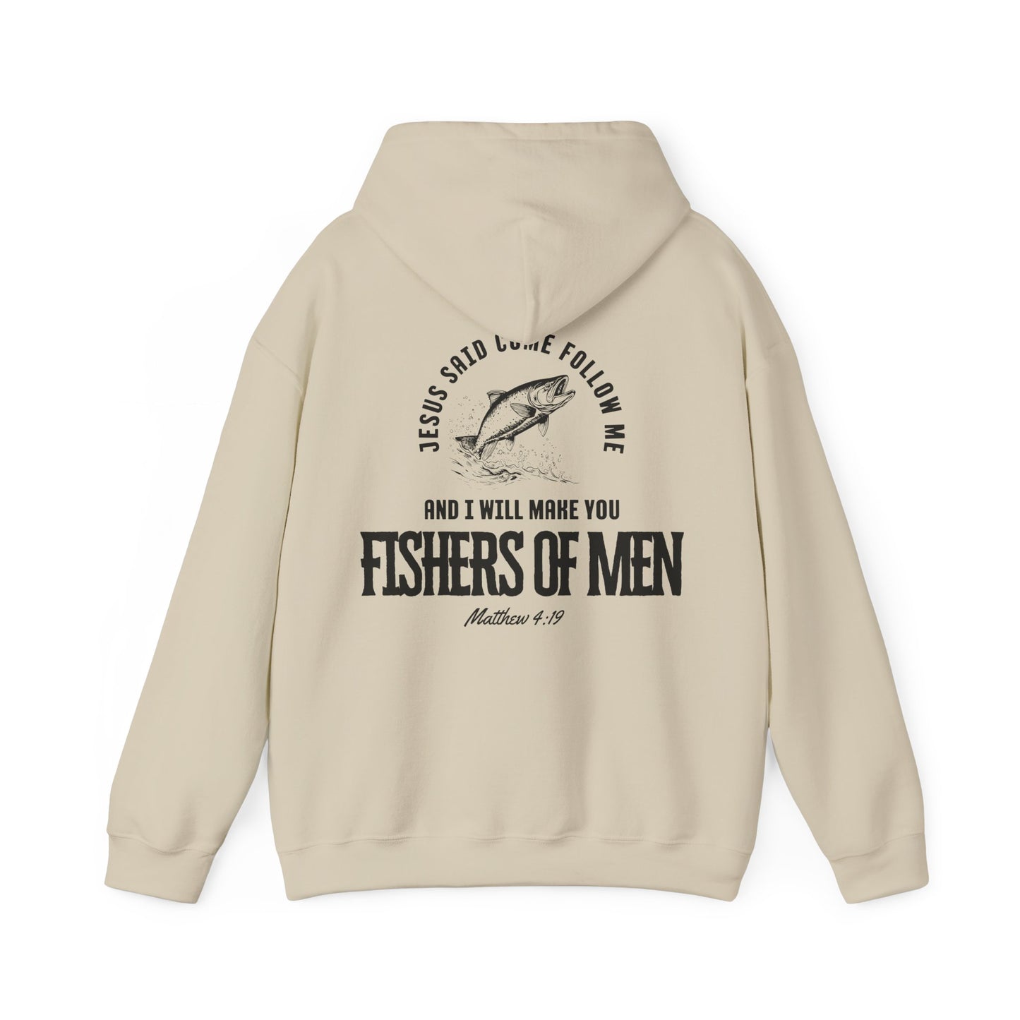 Fishers Of Men Scripture Hooded Sweatshirt, Heavyweight Jesus Inspired Bible Verse Hoodie