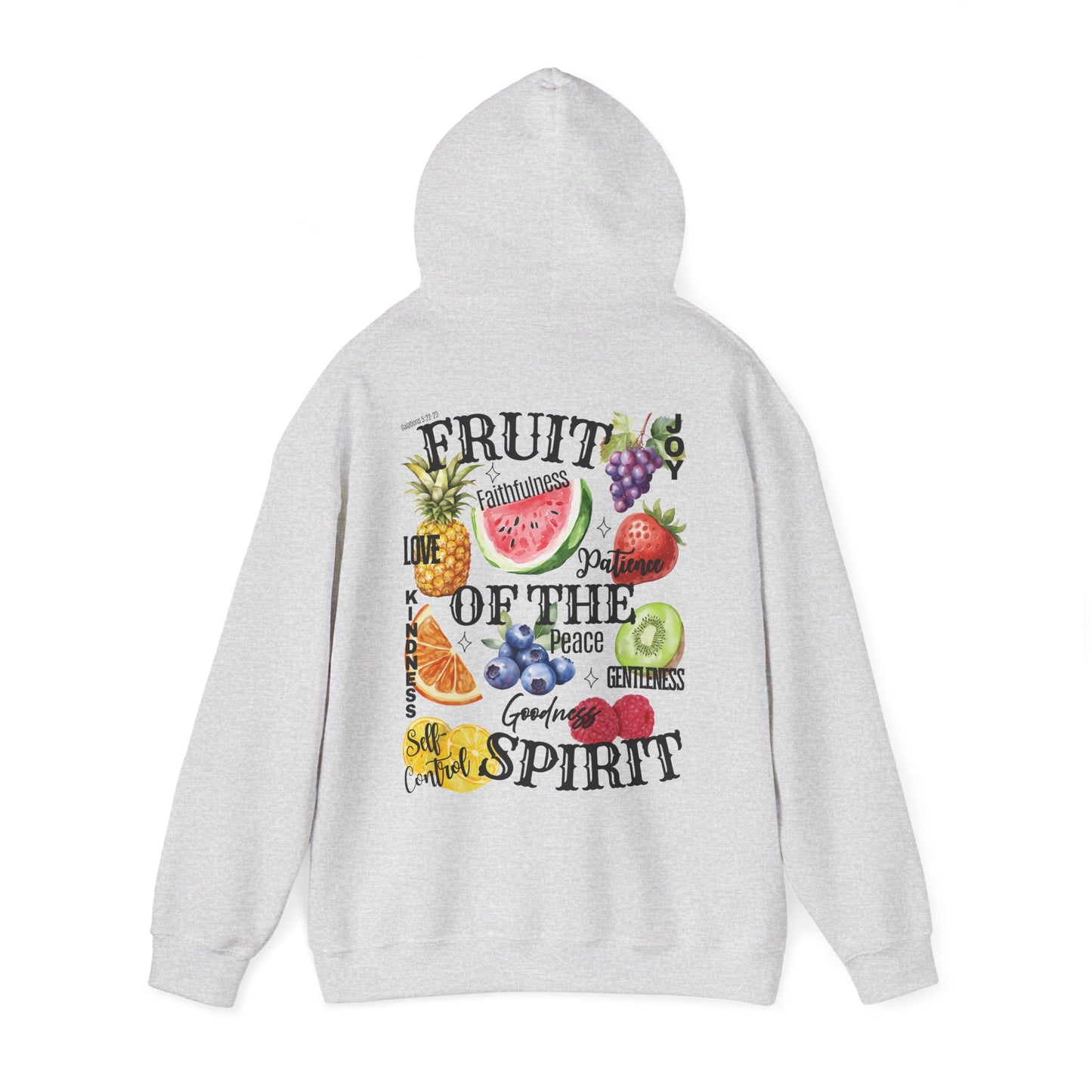 Fruit of the Spirit Christian Hoodie, Galatians 5:22-23 Heavy Blend Hooded Sweatshirt