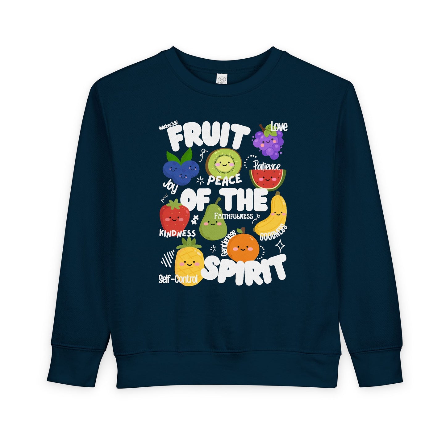 Toddler Fruit of the Spirit Christian Sweatshirt | Galatians 5:22–23 Bible Verse Crewneck
