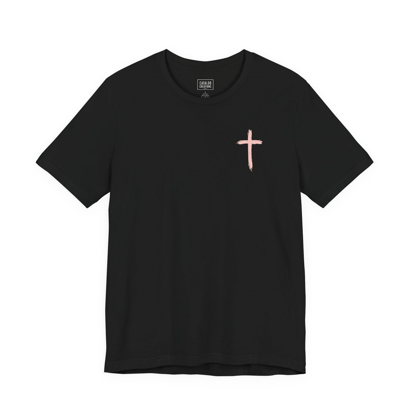 Unisex jersey short sleeve tee featuring floral design with Bible verse Luke 12:27 Christian inspirational shirt