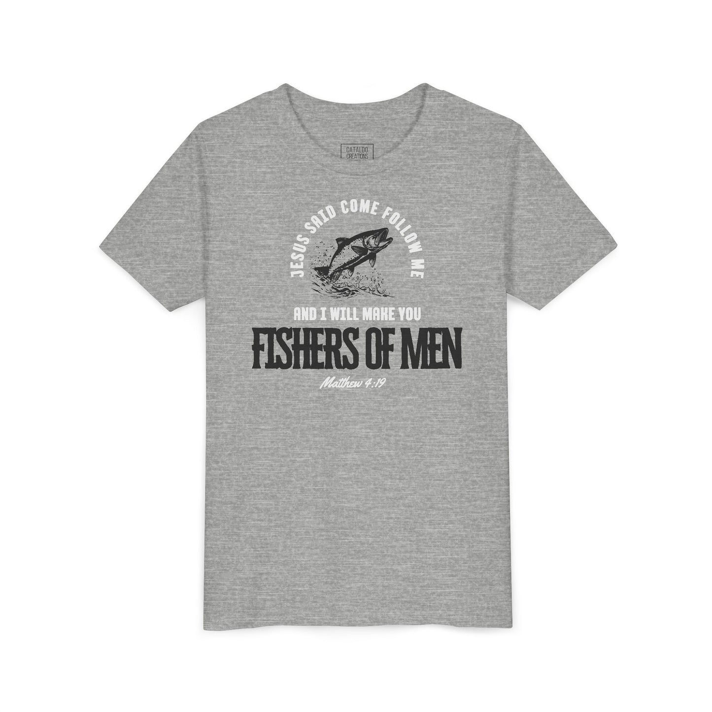 Fishers Of Men Youth Short Sleeve Scripture Tee - Inspirational Jesus Design