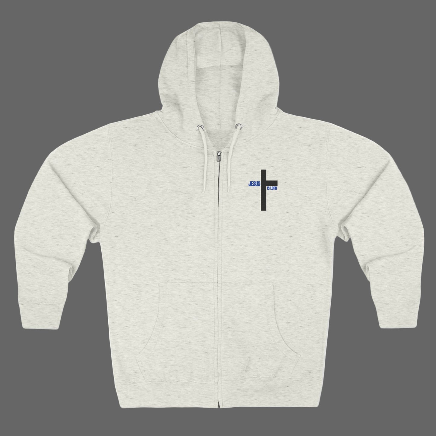 Every Knee Will Bow And Every Tongue Confess Jesus Is Lord Faith-Inspired Full Zip Hoodie | Inspirational Apparel, Christian Gift