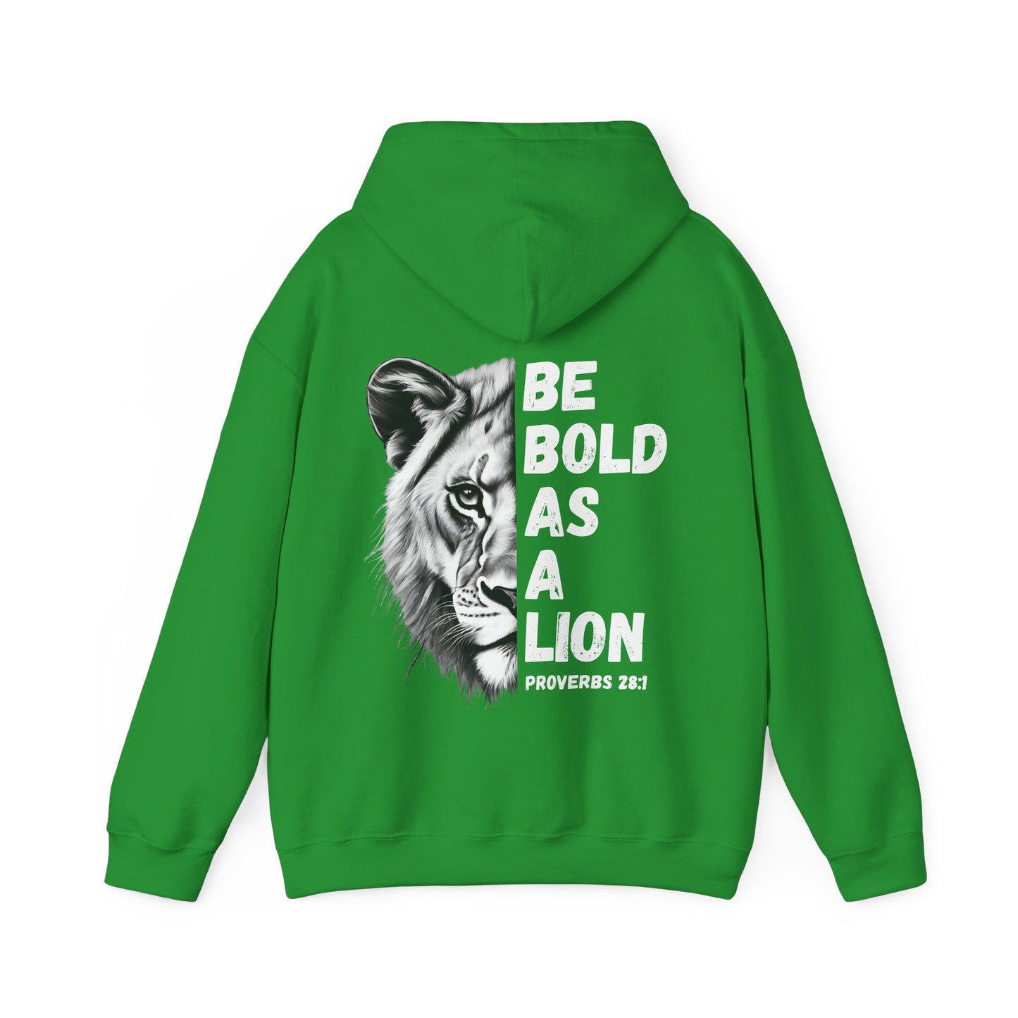 Be Bold As A Lion Christian Hoodie, Proverbs Bible Verse Hooded Sweatshirt, Lion Graphic Faith Based Sweatshirt