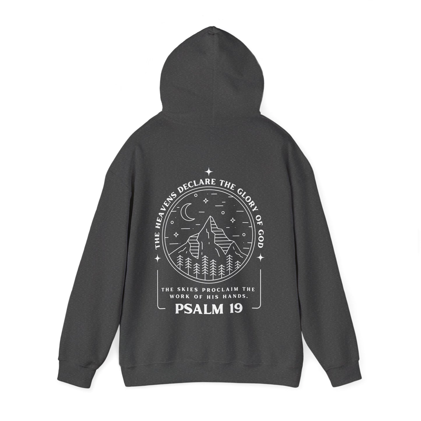 Psalm 19 Cozy Bible Verse Unisex Hoodie, Faith-Based Hooded Sweatshirt, God’s Glory Design, Spiritual Apparel