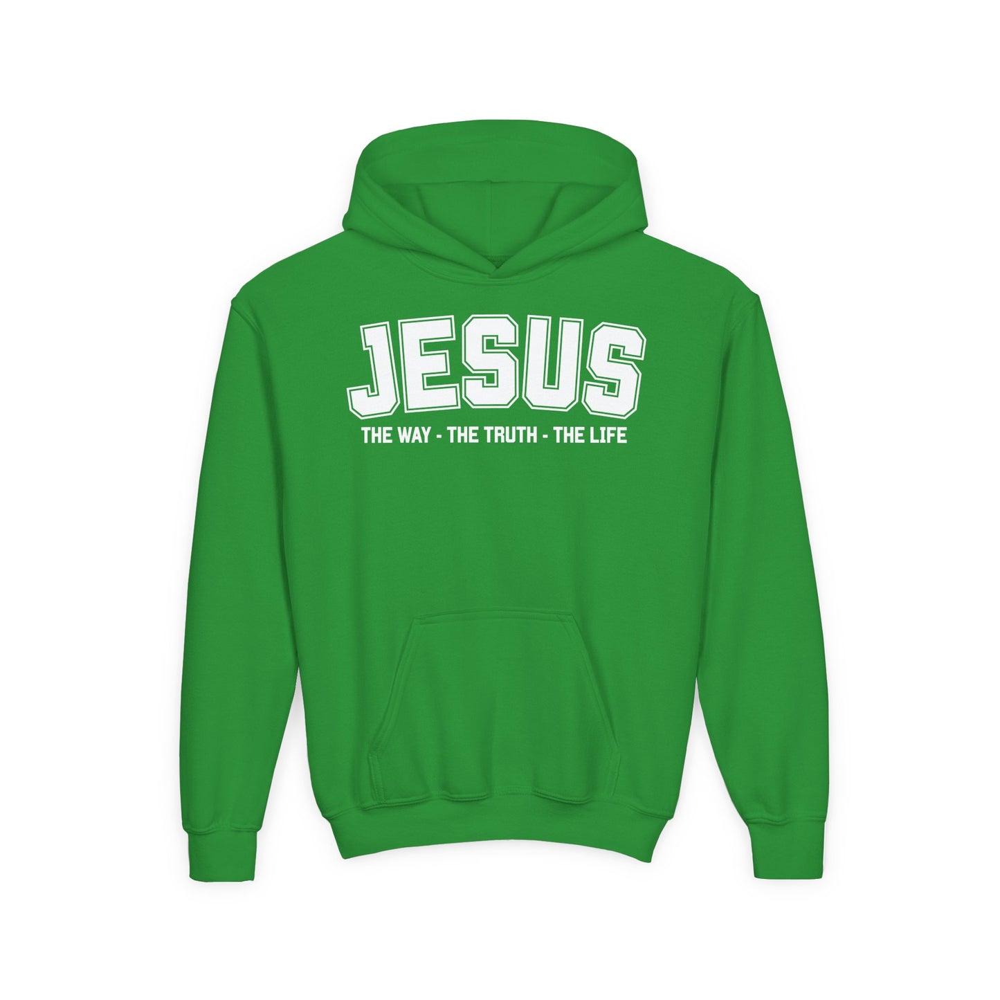 Youth Heavy Blend Hooded Sweatshirt - 'Jesus: The Way, The Truth, The Life' - Inspirational Christian Apparel, Cozy Hoodie for Kids