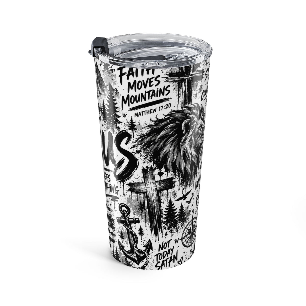Jesus Changes Everything 20oz Christian Tumbler | Black & White Faith-Inspired Travel Cup