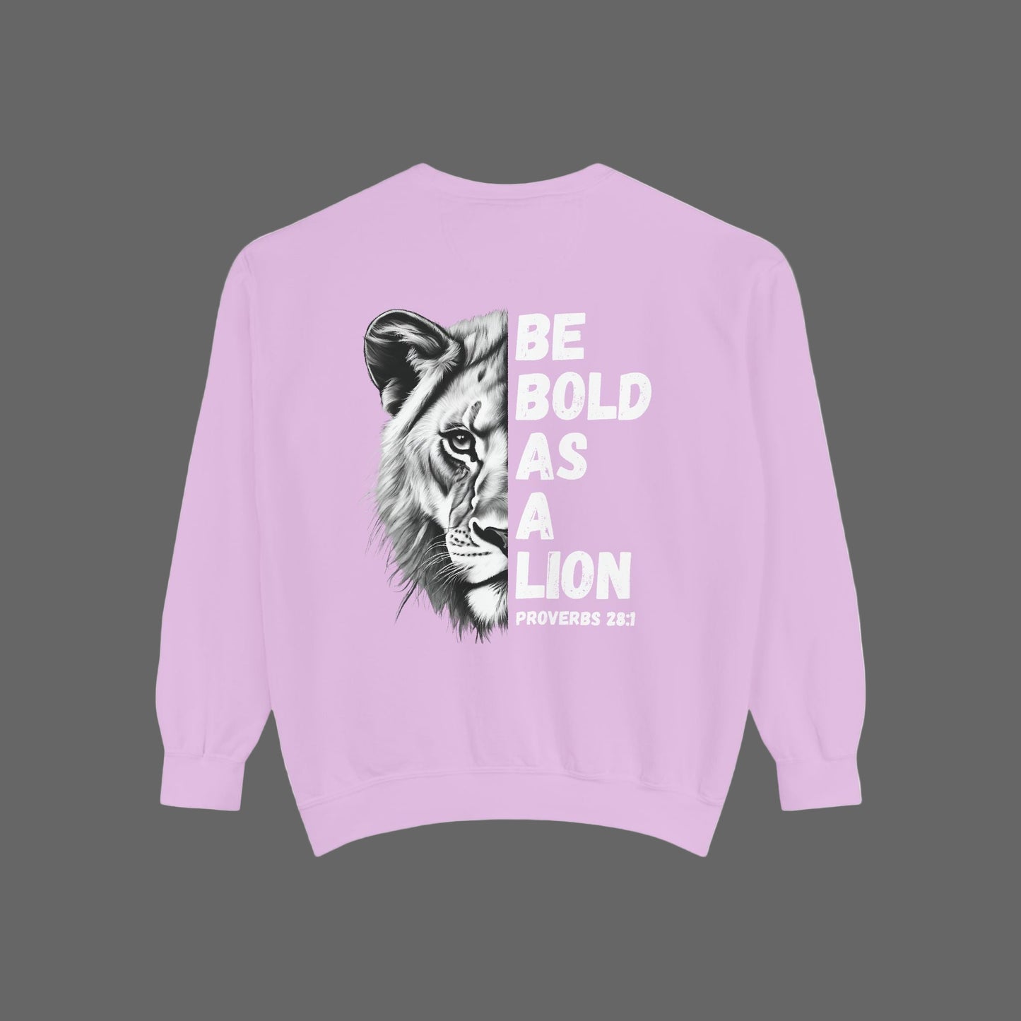 Be Bold As A Lion Christian Premium Crewneck Sweatshirt, Faith Based Proverbs Bible Verse  Sweatshirt