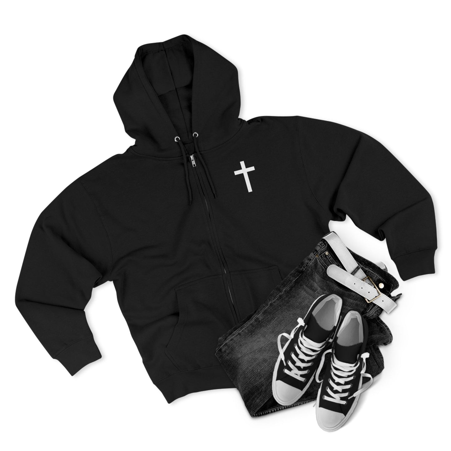 Jesus The Way The Truth The Life Christian Zip-Up Hoodie, Faith Apparel, Gift for Believers, Cozy Church Wear