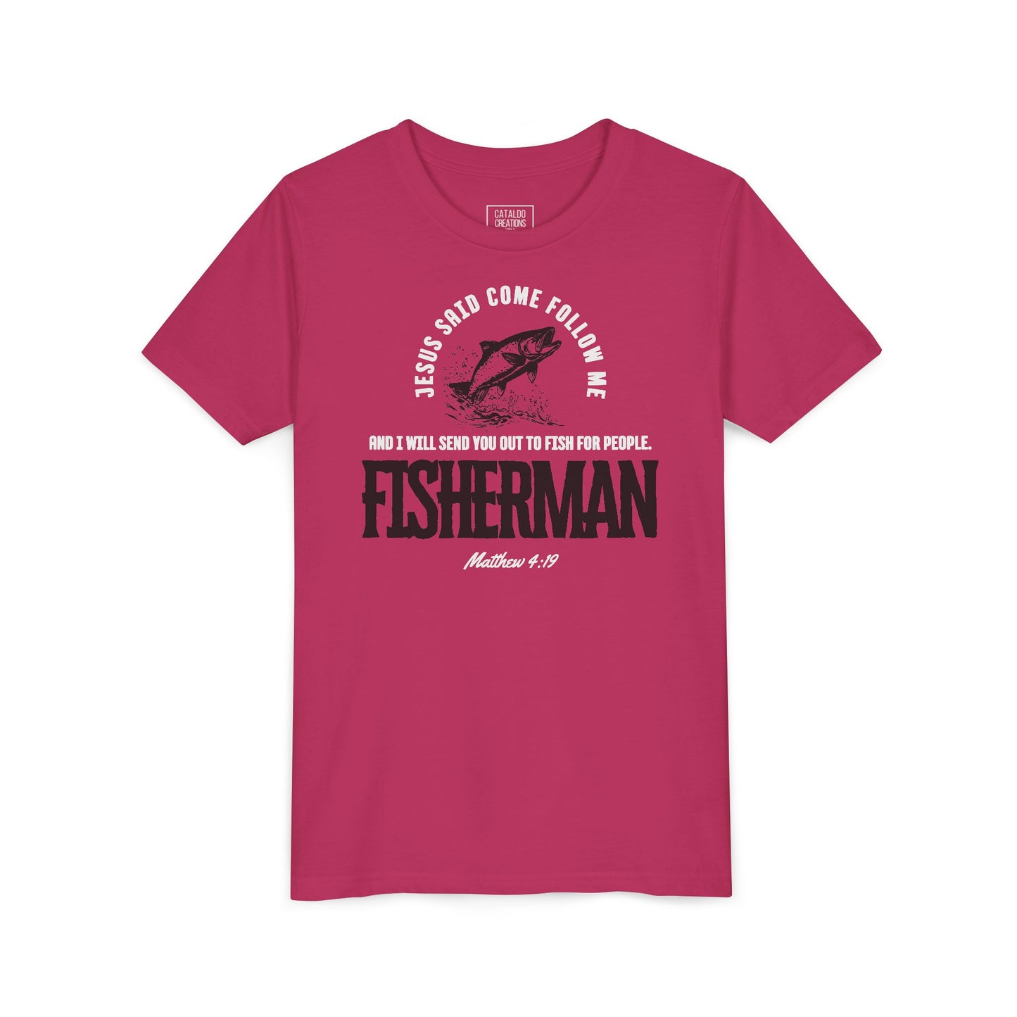 'Fisher Of Men' Fisherman Youth Short Sleeve Tee - Inspirational Jesus Design