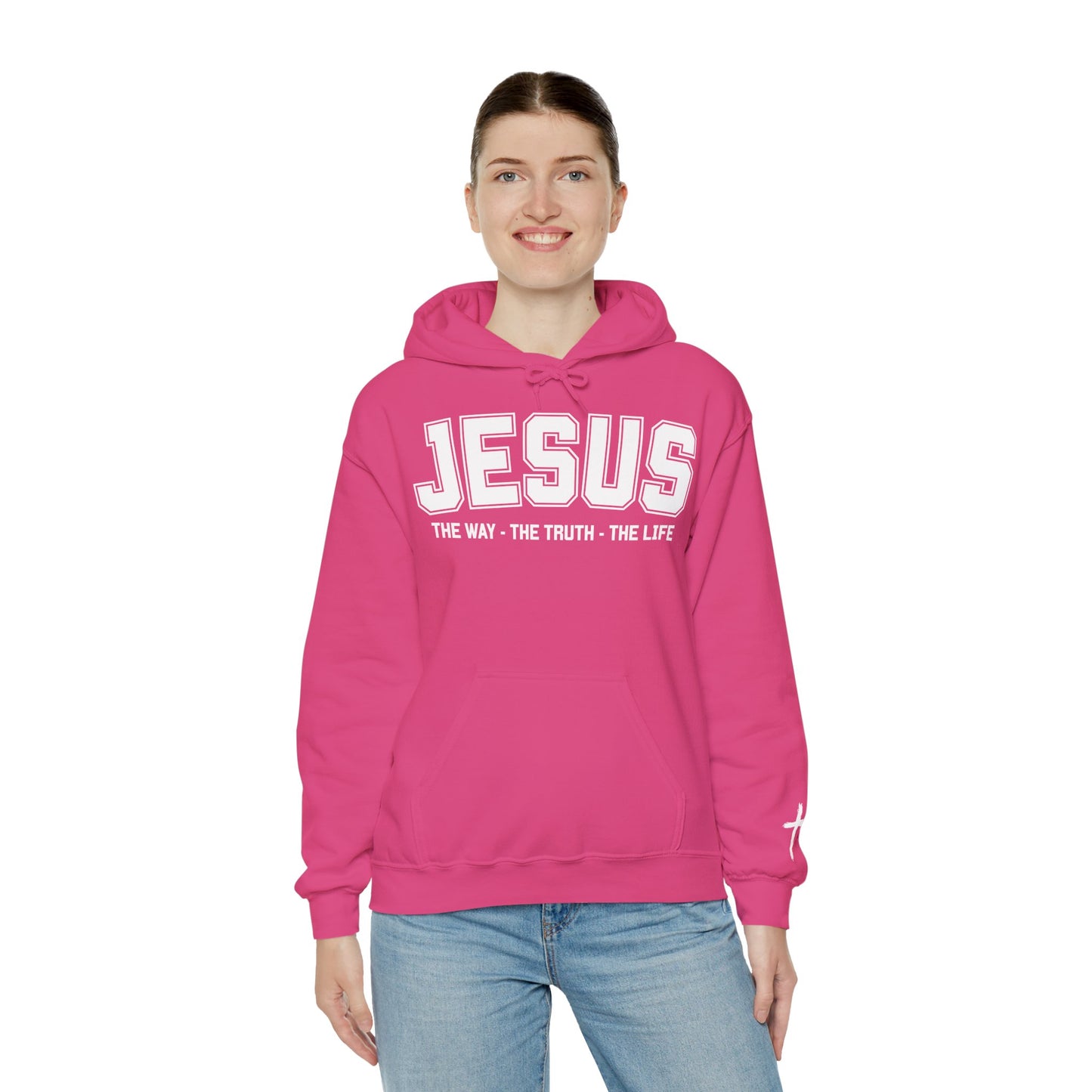 Jesus The Way The Truth The Life Inspirational Hoodie for Faithful Individuals, Religious Gift, Christian Apparel, Spiritual Wear
