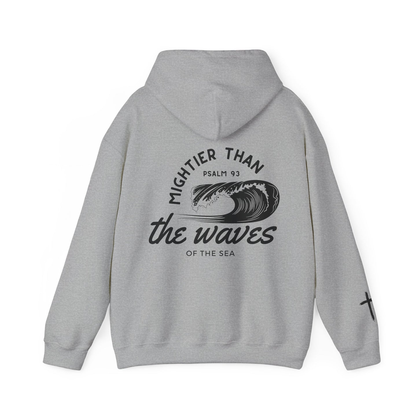 Faith-Inspired Psalm 93 Hooded Sweatshirt, 'Mightier Than The Waves Of The Sea' Cozy Hoodie, Christian Sweatshirt