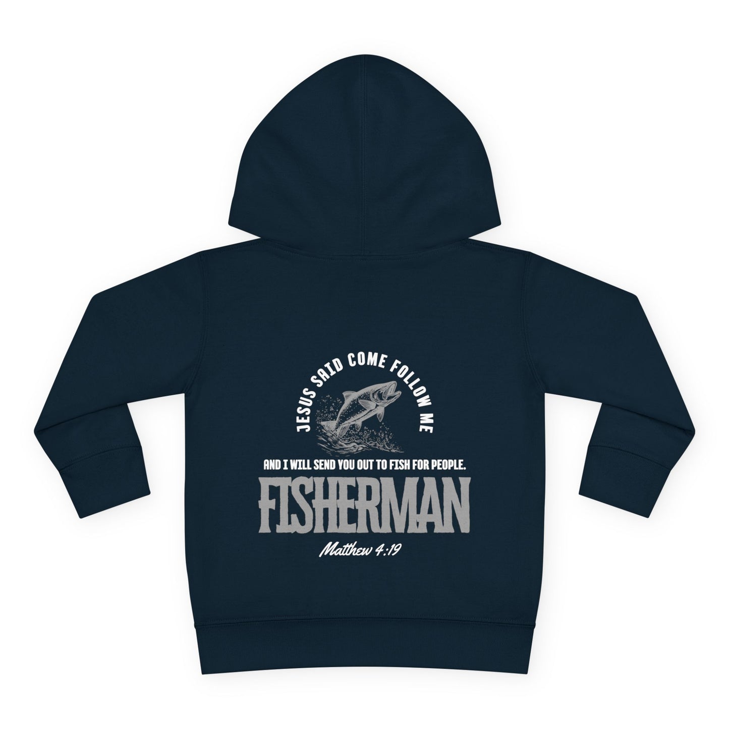 Toddler Christian Fleece Hoodie - Jesus Fisherman Design, Cute Kids Sweatshirt, Religious Baby Gift, Faith Hoodie