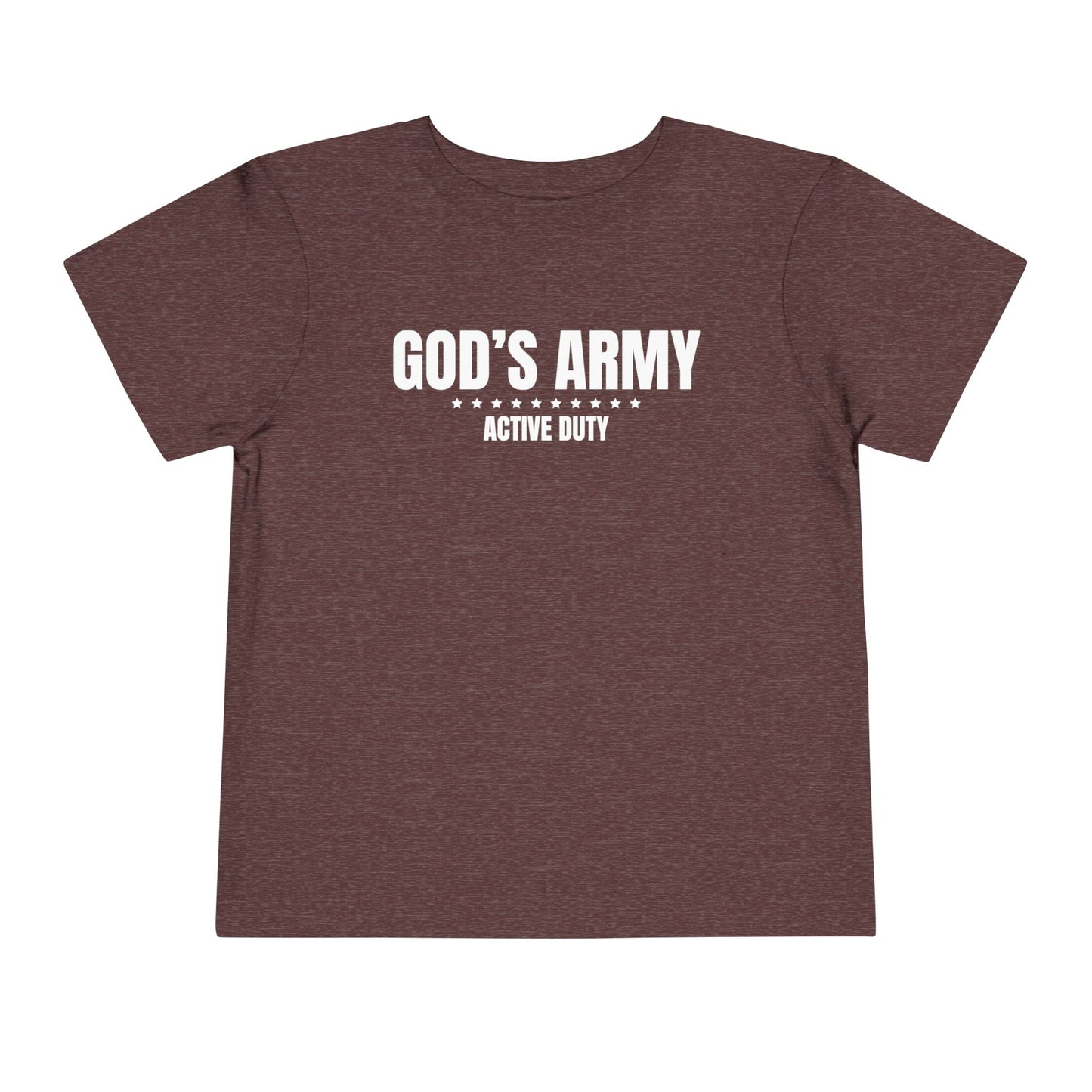 God's Army Active Duty Toddler T-Shirt | Christian Toddler Tee | Faith-Based Military Little Kids Shirt
