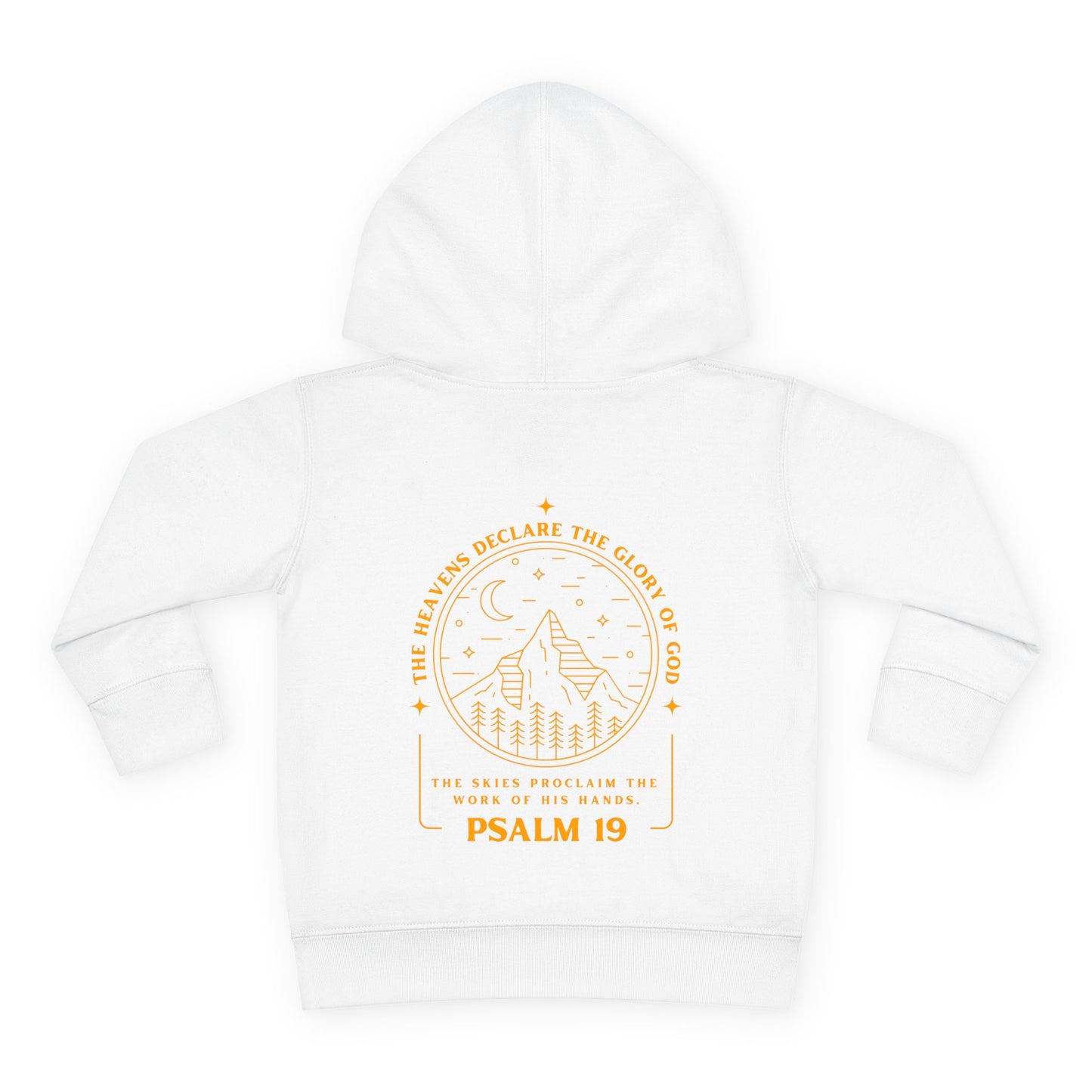 Toddler Psalm 19 'The Heavens Declare The Glory Of God' Pullover Fleece Hoodie, Christian Toddler Hooded Sweatshirt