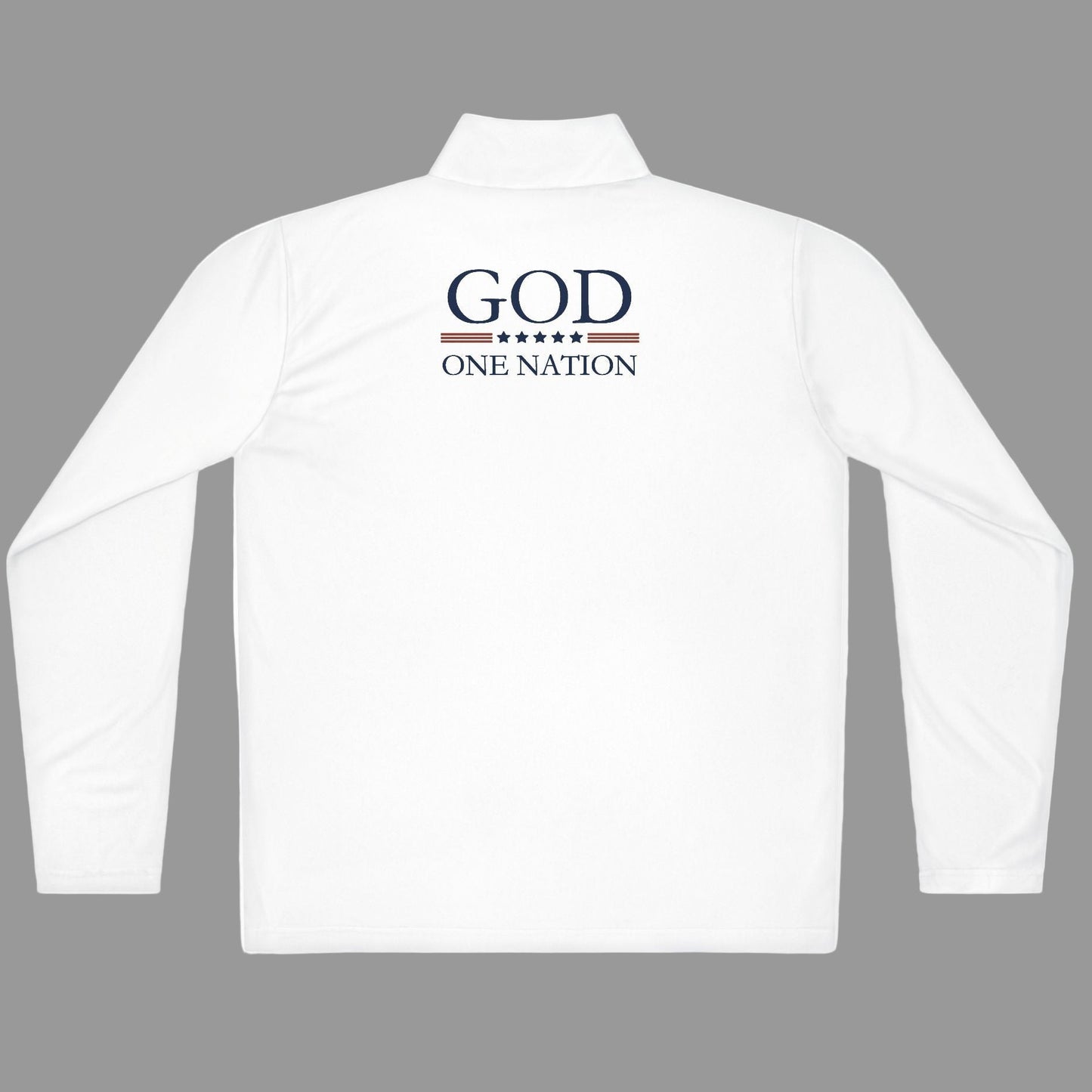 1776 One Nation Under God Patriotic Quarter-Zip. Fast Drying And Lightweight Athletic Pullover