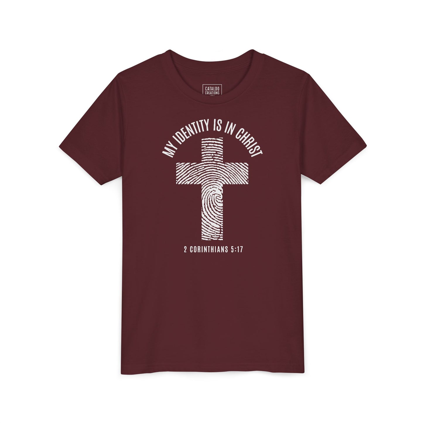 My Identity Is In Christ Faith-Inspired Youth Tee, Spiritual T-Shirt, Christian Youth Apparel, Bible Verse Tee