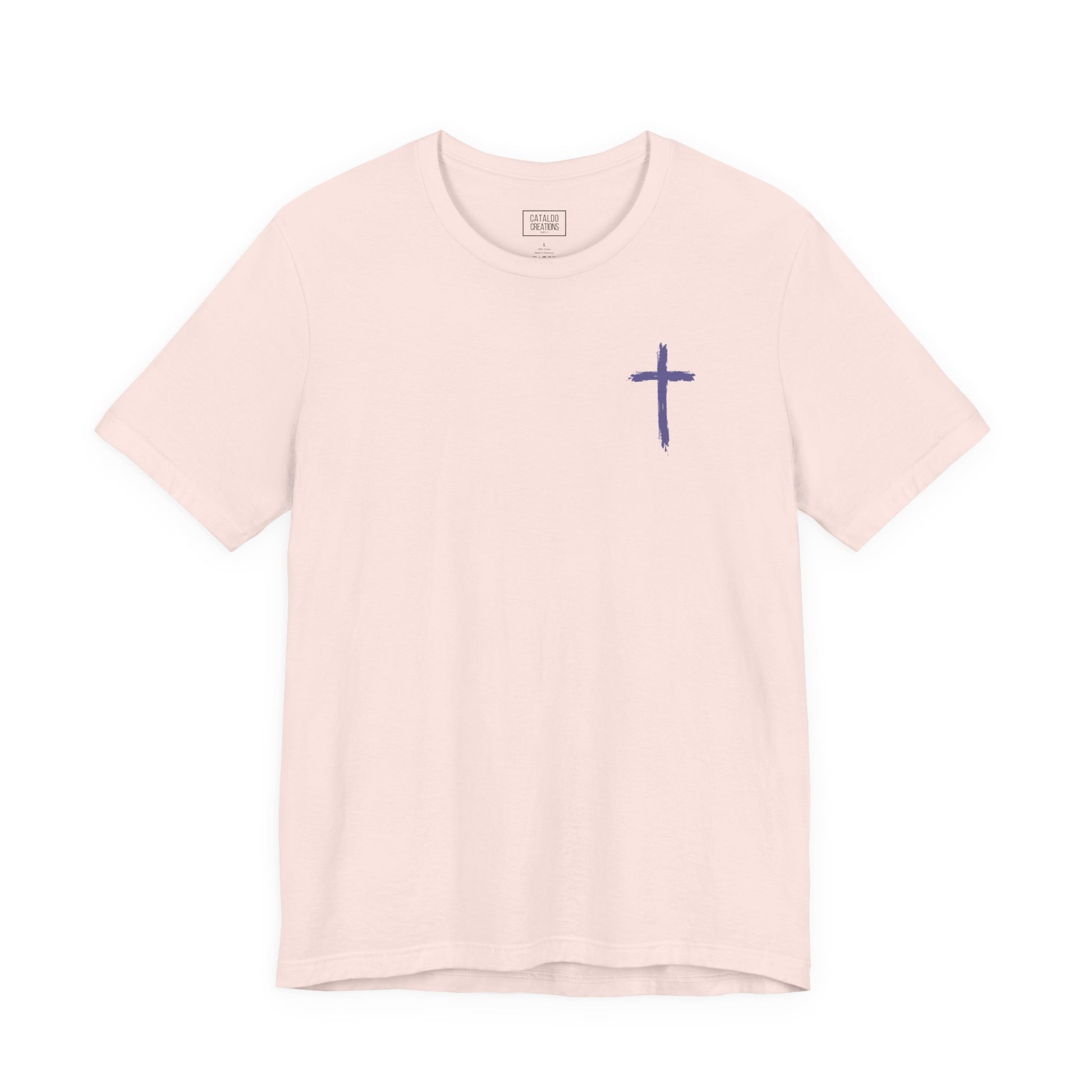 Unisex jersey short sleeve tee featuring floral design with Bible verse Luke 12:27 Christian inspirational shirt