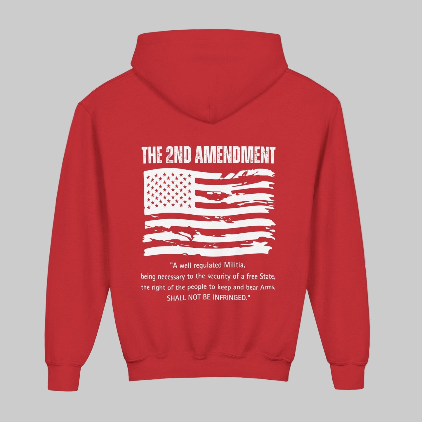 Youth 2nd Amendment Flag Design Hoodie, Kids 2A Sweatshirt, Gift for Teens, Patriotic Apparel, Flag Hoodie