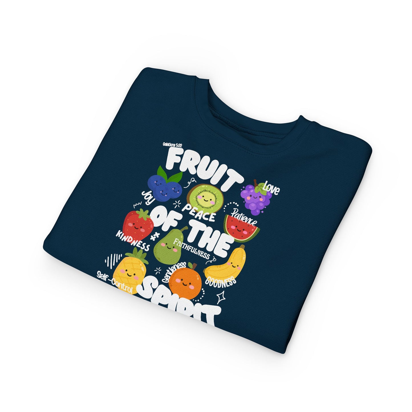 Toddler Fruit of the Spirit Christian Sweatshirt | Galatians 5:22–23 Bible Verse Crewneck