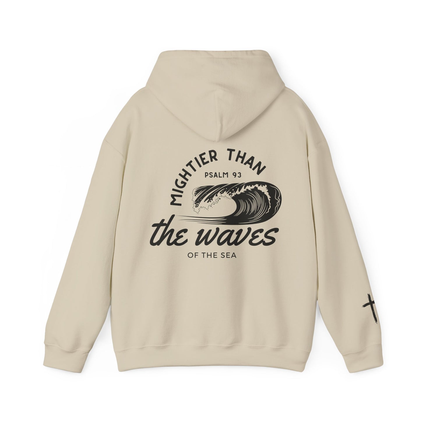 Faith-Inspired Psalm 93 Hooded Sweatshirt, 'Mightier Than The Waves Of The Sea' Cozy Hoodie, Christian Sweatshirt