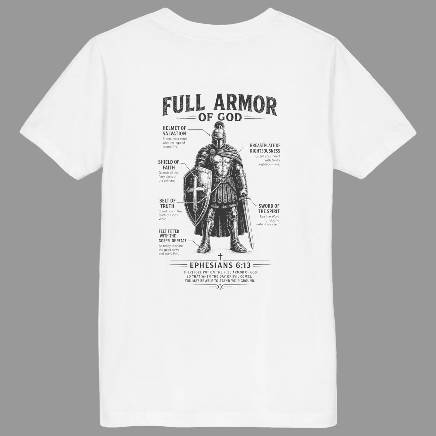 Kids Full Armor of God Christian Graphic T-Shirt (Ephesians 6:13)