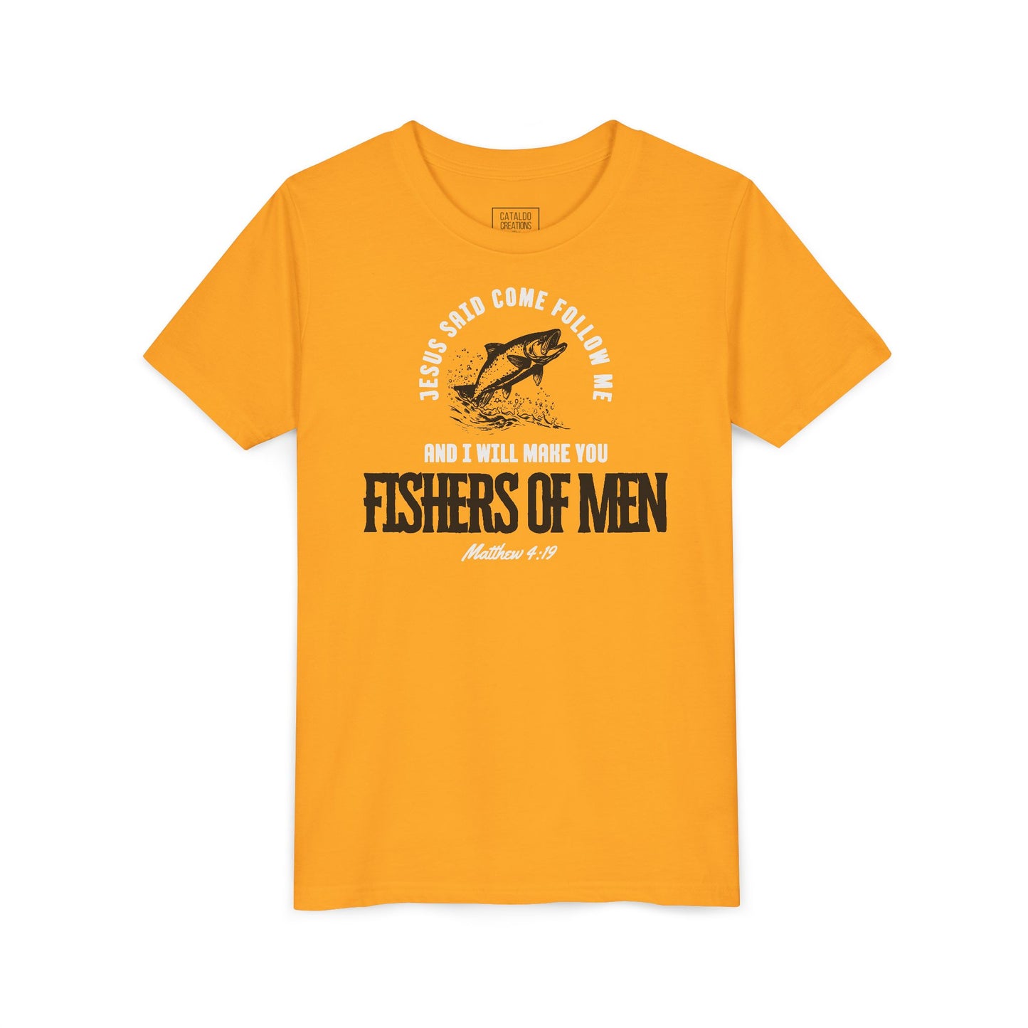 Fishers Of Men Youth Short Sleeve Scripture Tee - Inspirational Jesus Design