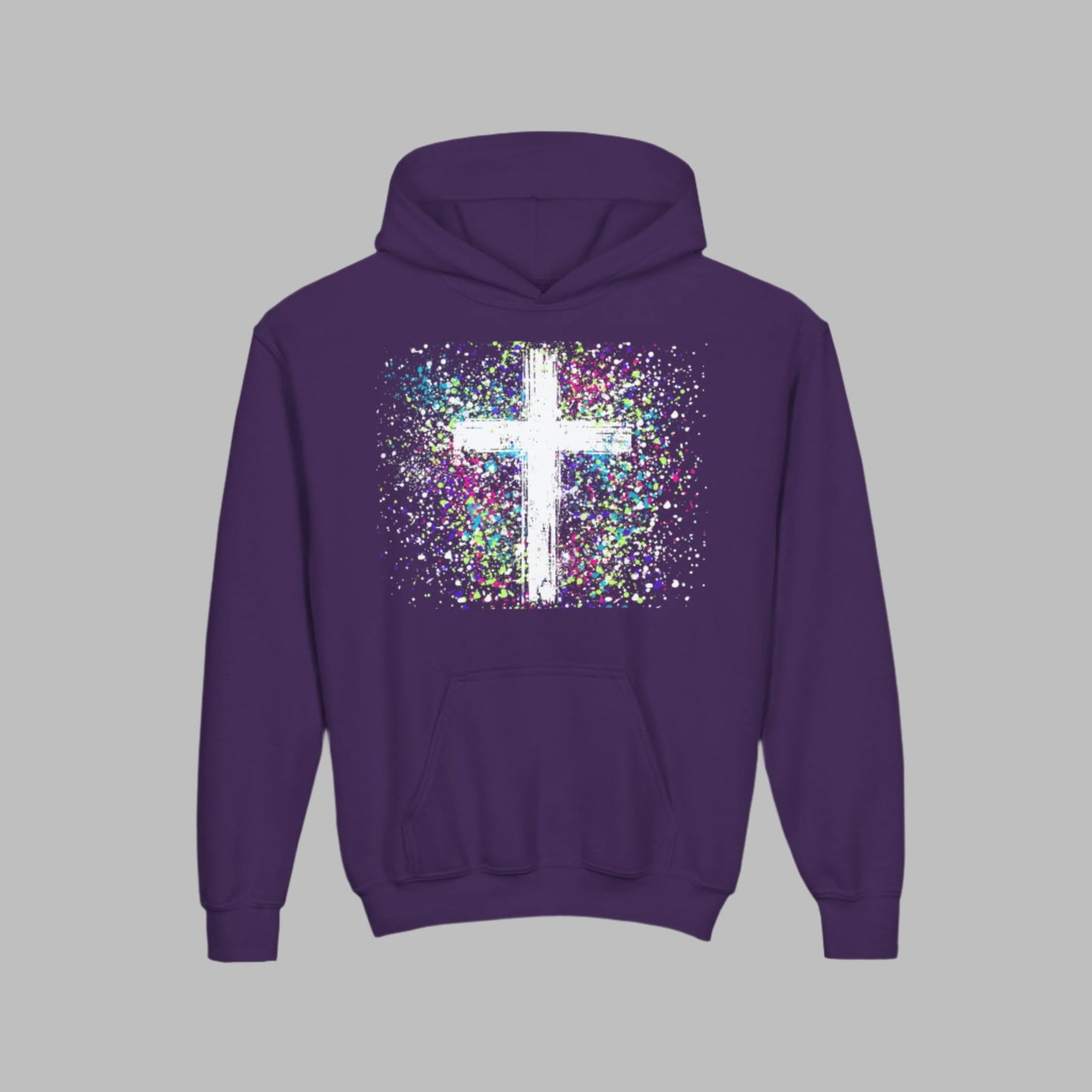 Kids Vibrant Cross Youth Hooded Sweatshirt