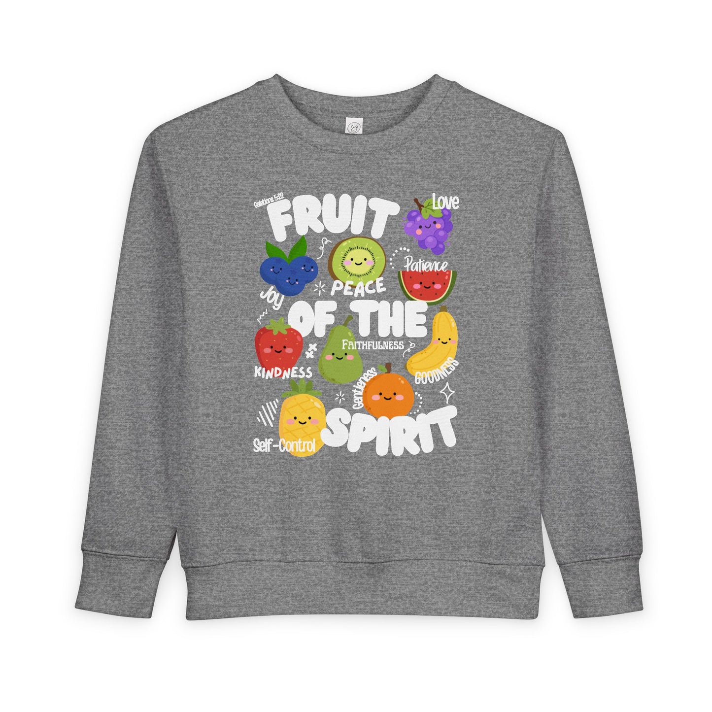 Toddler Fruit of the Spirit Christian Sweatshirt | Galatians 5:22–23 Bible Verse Crewneck