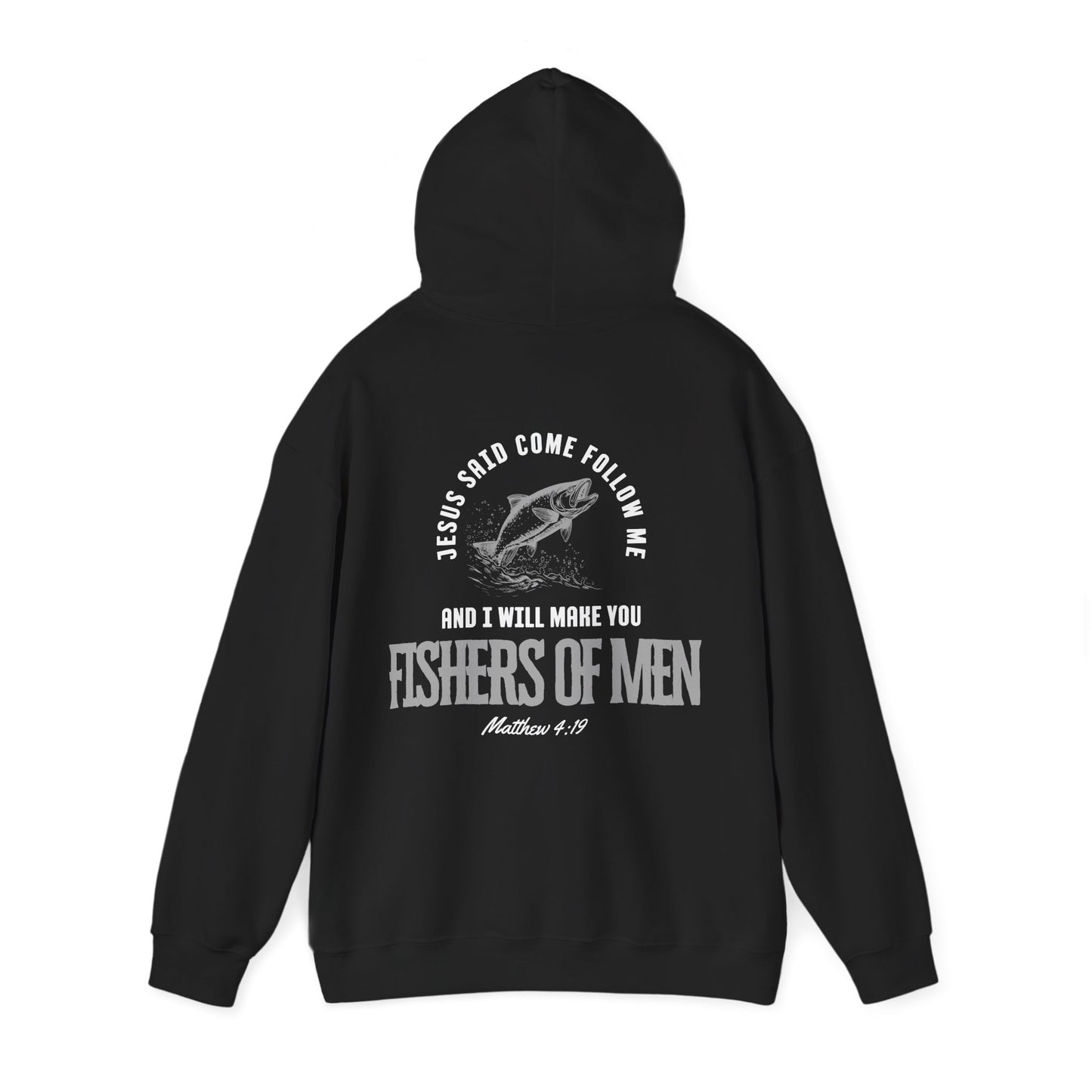 Fishers Of Men Scripture Hooded Sweatshirt, Heavyweight Jesus Inspired Bible Verse Hoodie