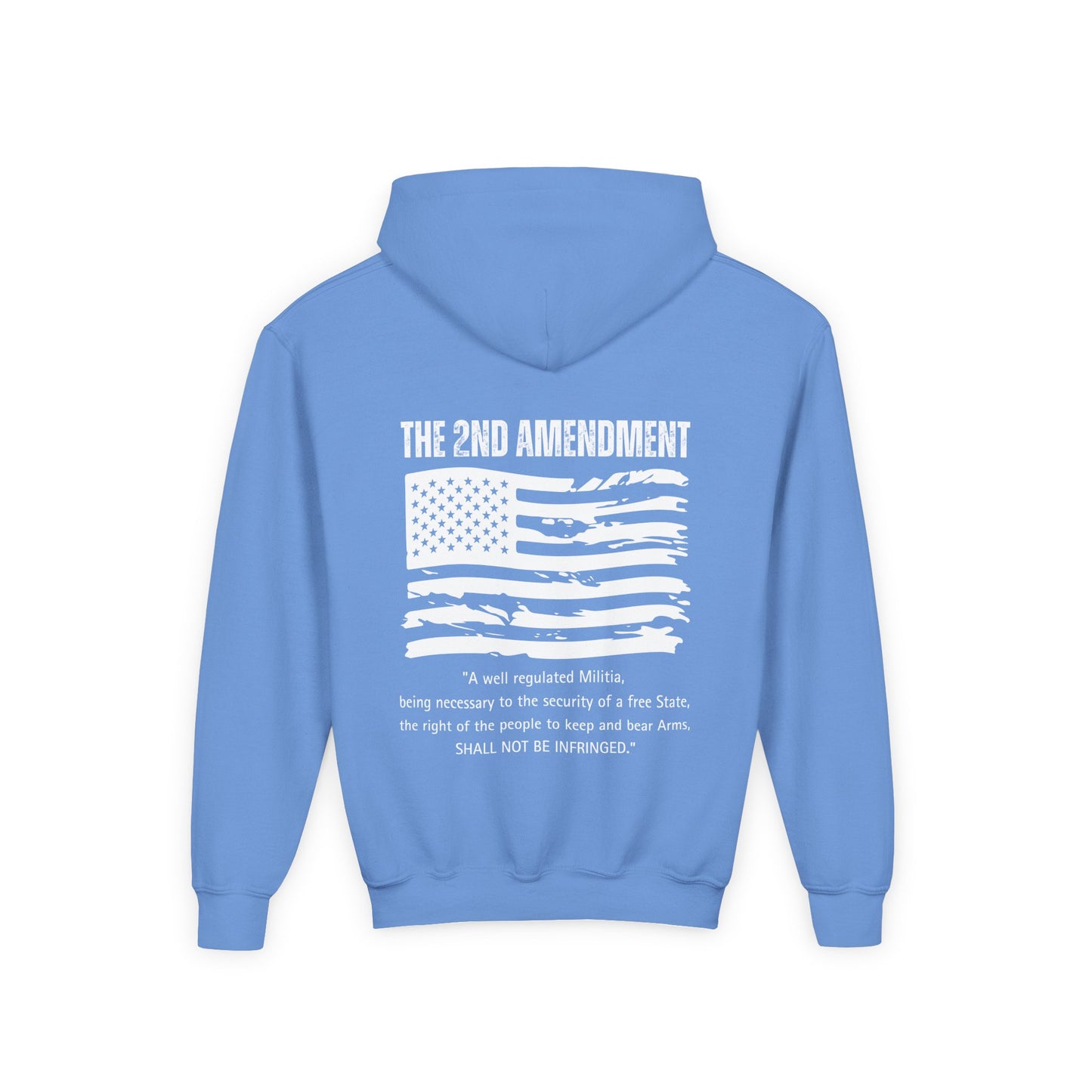 Youth 2nd Amendment Flag Design Hoodie, Kids 2A Sweatshirt, Gift for Teens, Patriotic Apparel, Flag Hoodie
