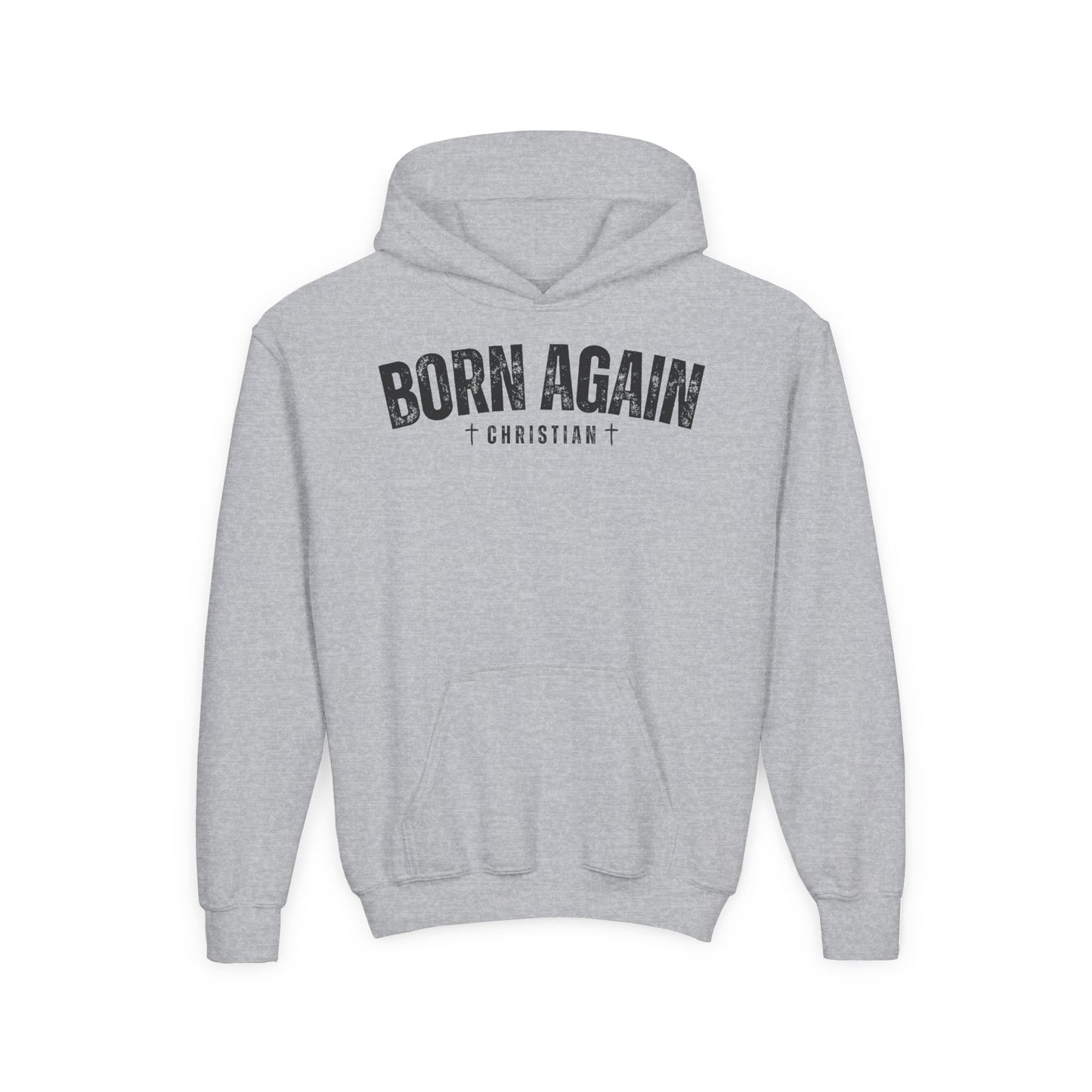 Born Again Christian Youth Hoodie, Christian Sweatshirt, Religion Apparel, Faith-Based Gift, Church Youth Group Clothing