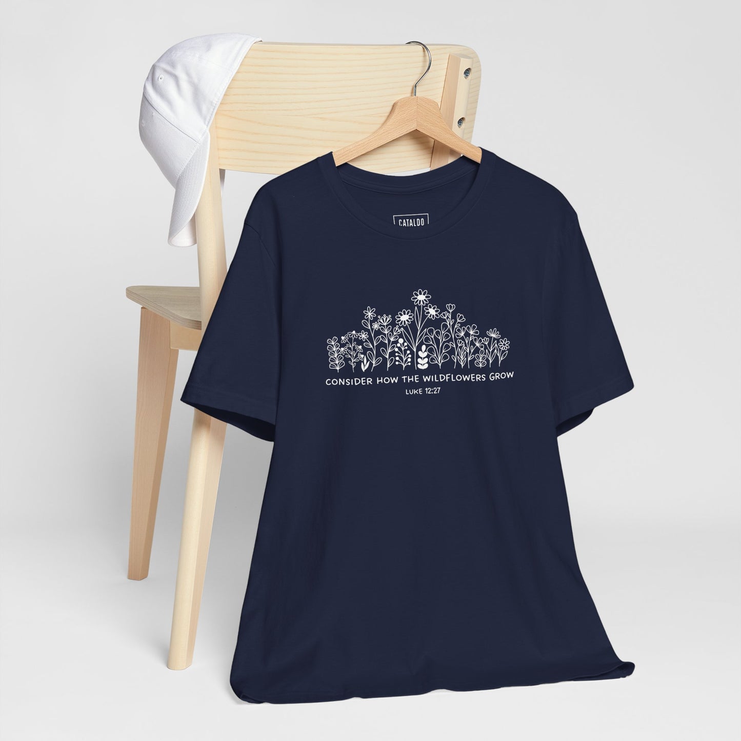 "Consider How The Wildflowers Grow" Luke 12 Bible Verse Graphic T-Shirt