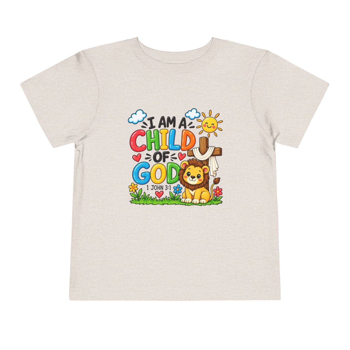 I Am a Child of God Toddler Christian T-Shirt | 1 John 3:1 Bible Verse Kids Tee | Faith-Based Toddler Shirt