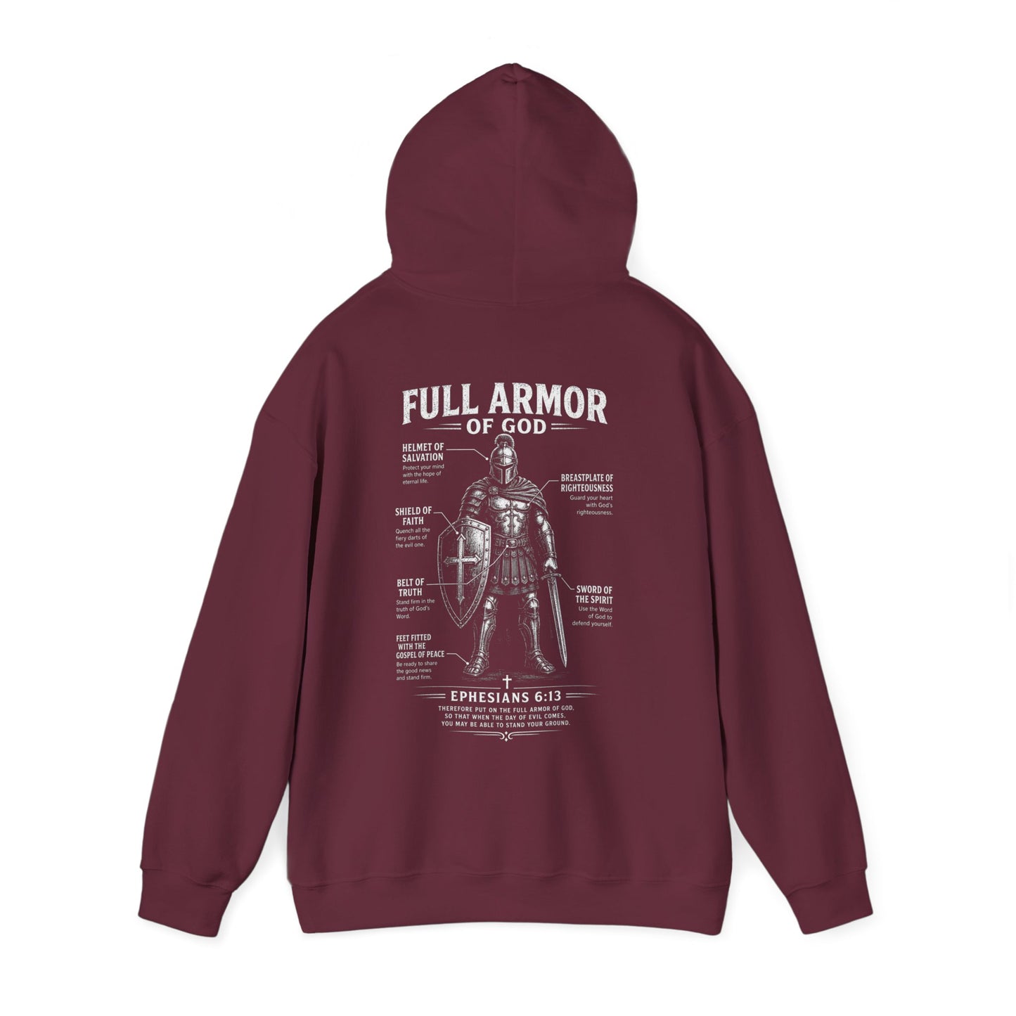 Armor of God Hoodie — Full Armor of God Ephesians 6:13 Christian Prayer Sweatshirt