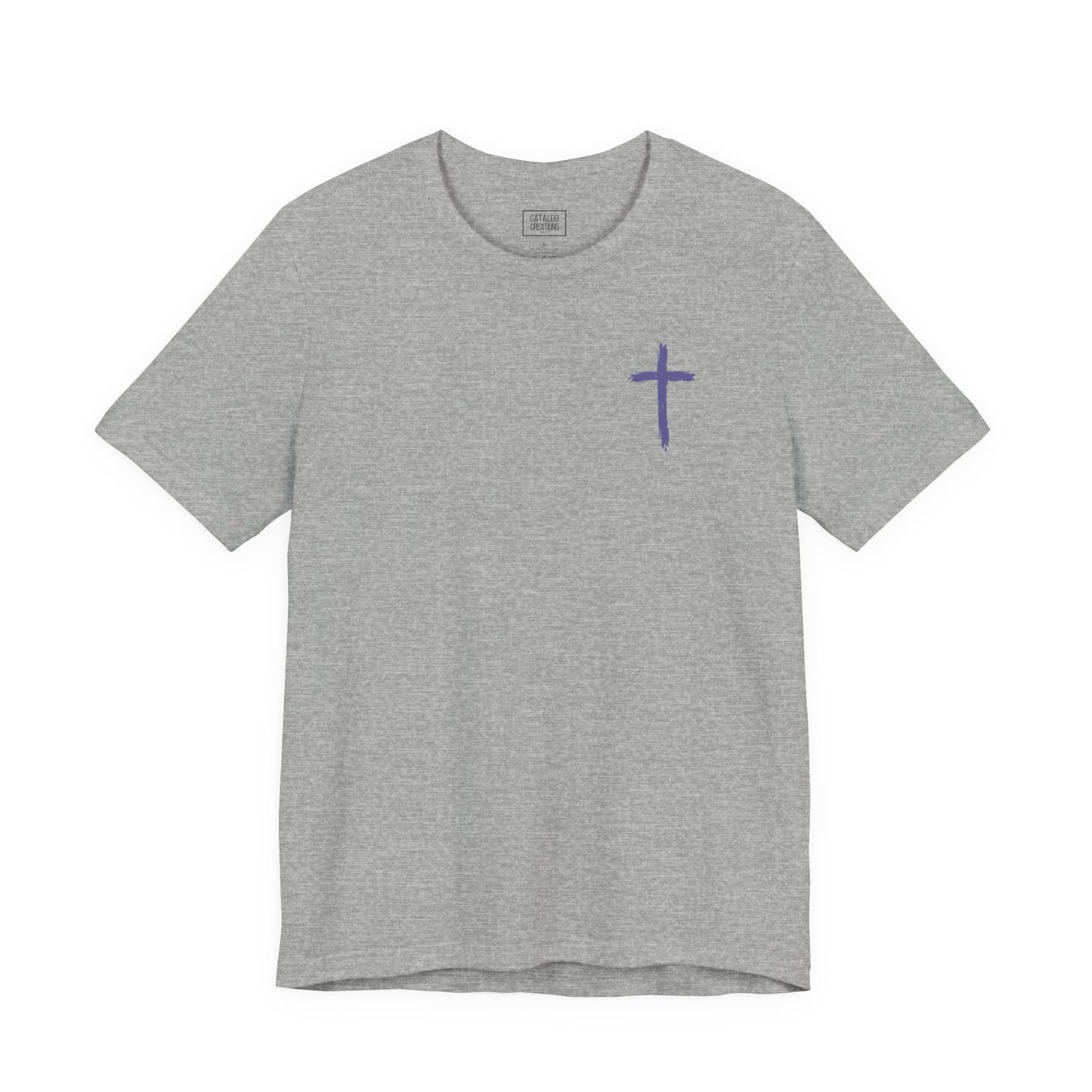 Unisex jersey short sleeve tee featuring floral design with Bible verse Luke 12:27 Christian inspirational shirt