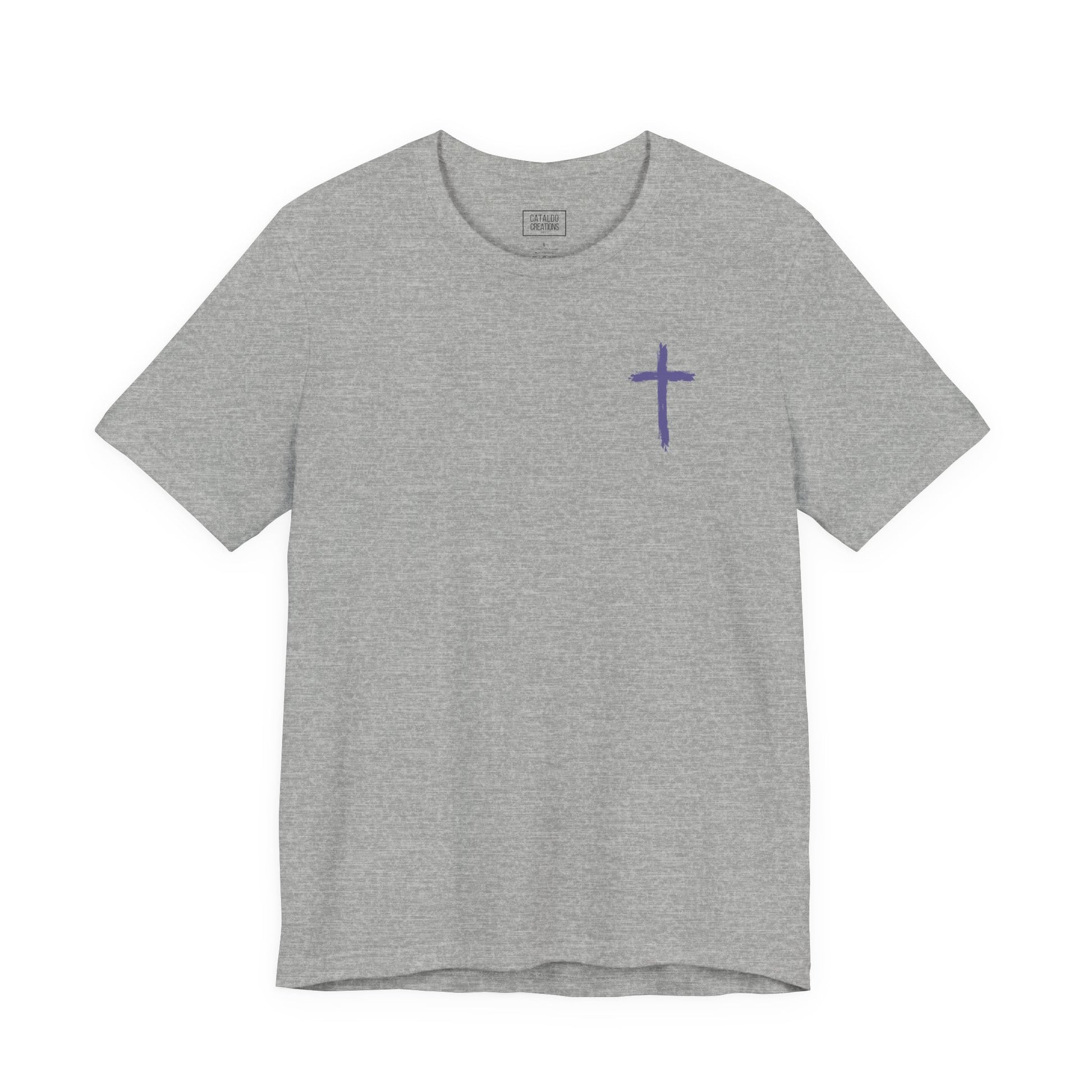 Unisex jersey short sleeve tee featuring floral design with Bible verse Luke 12:27 Christian inspirational shirt