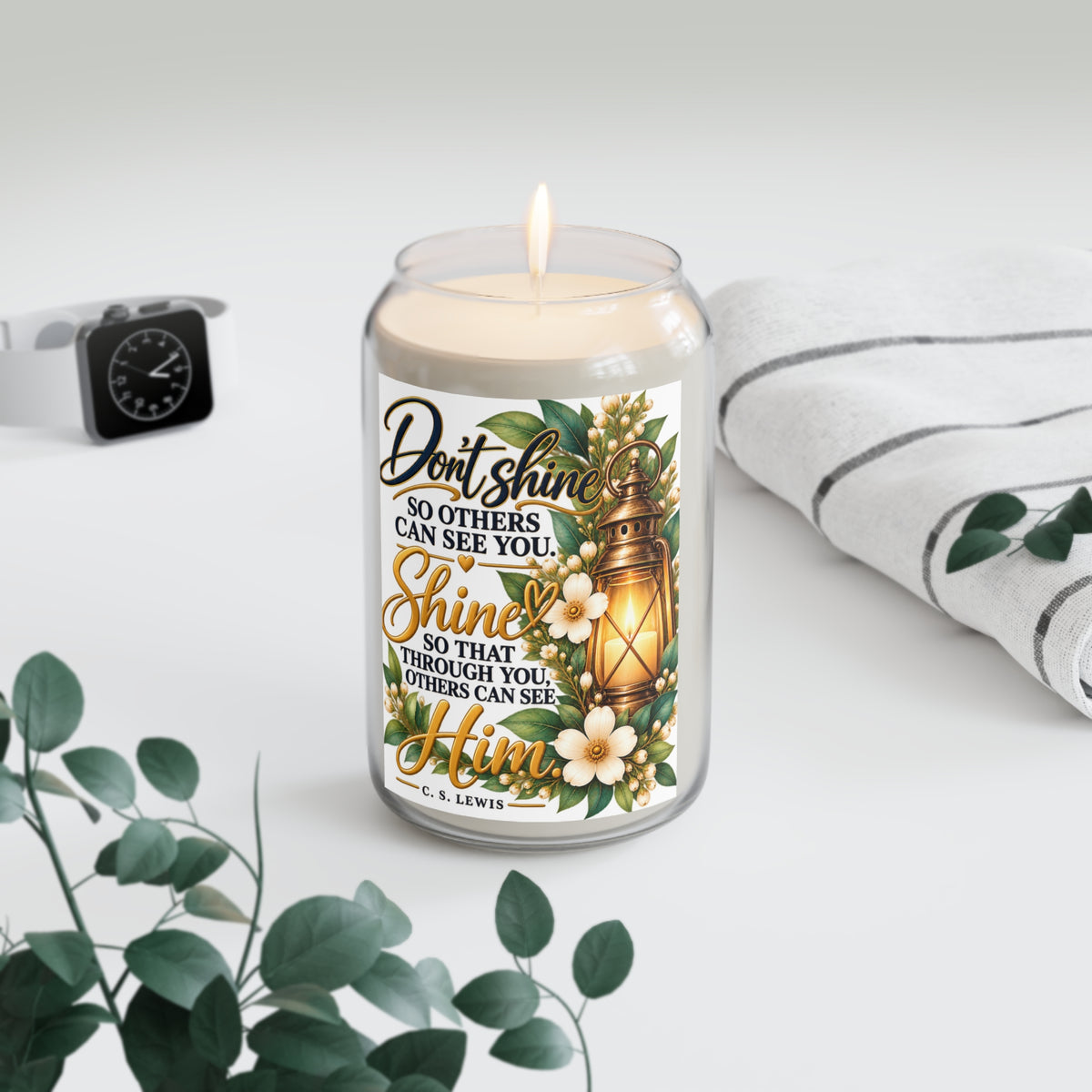Faith-Based Soy Candle — "Shine So Others Can See Him" 13.75oz Christian Gift For The Home