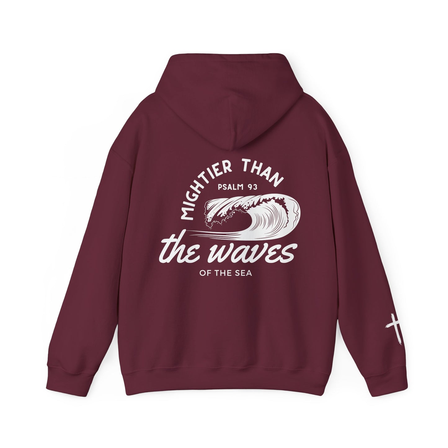 Faith-Inspired Psalm 93 Hooded Sweatshirt, 'Mightier Than The Waves Of The Sea' Cozy Hoodie, Christian Sweatshirt