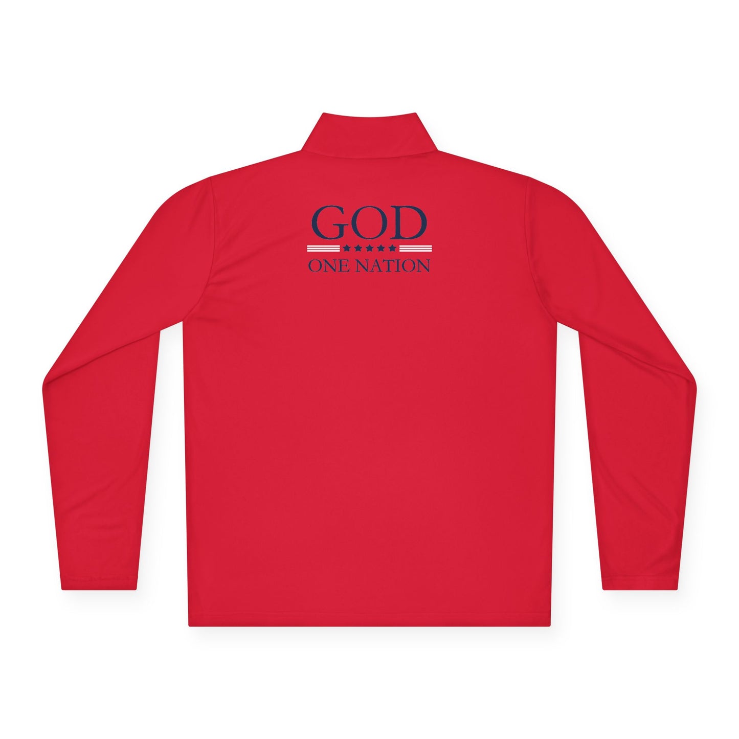 1776 One Nation Under God Patriotic Quarter-Zip. Fast Drying And Lightweight Athletic Pullover