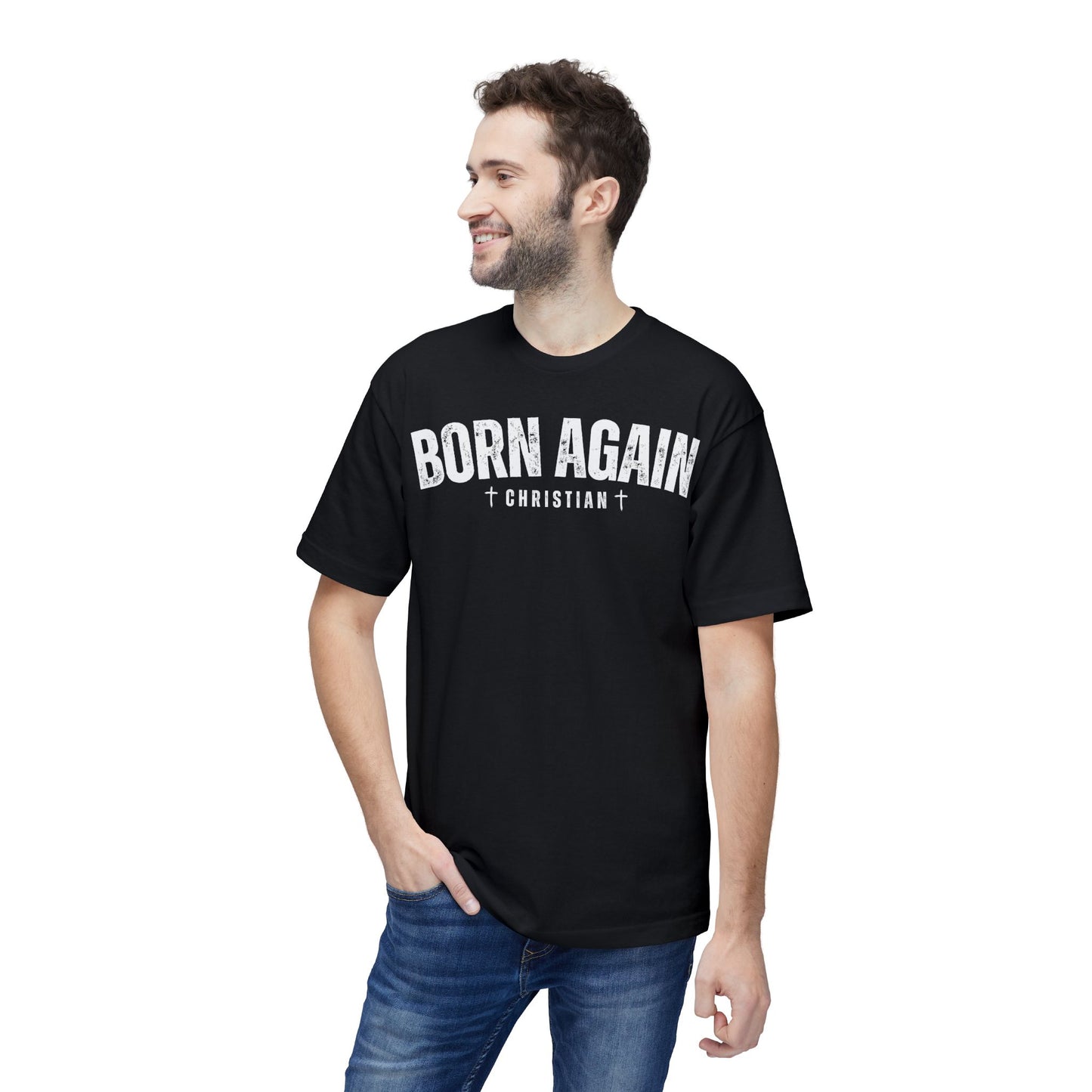 Made In The USA Born Again Christian Apparel, Born Again Cross Tee, Faith-Based Gift, Casual Wear, Spiritual Clothing