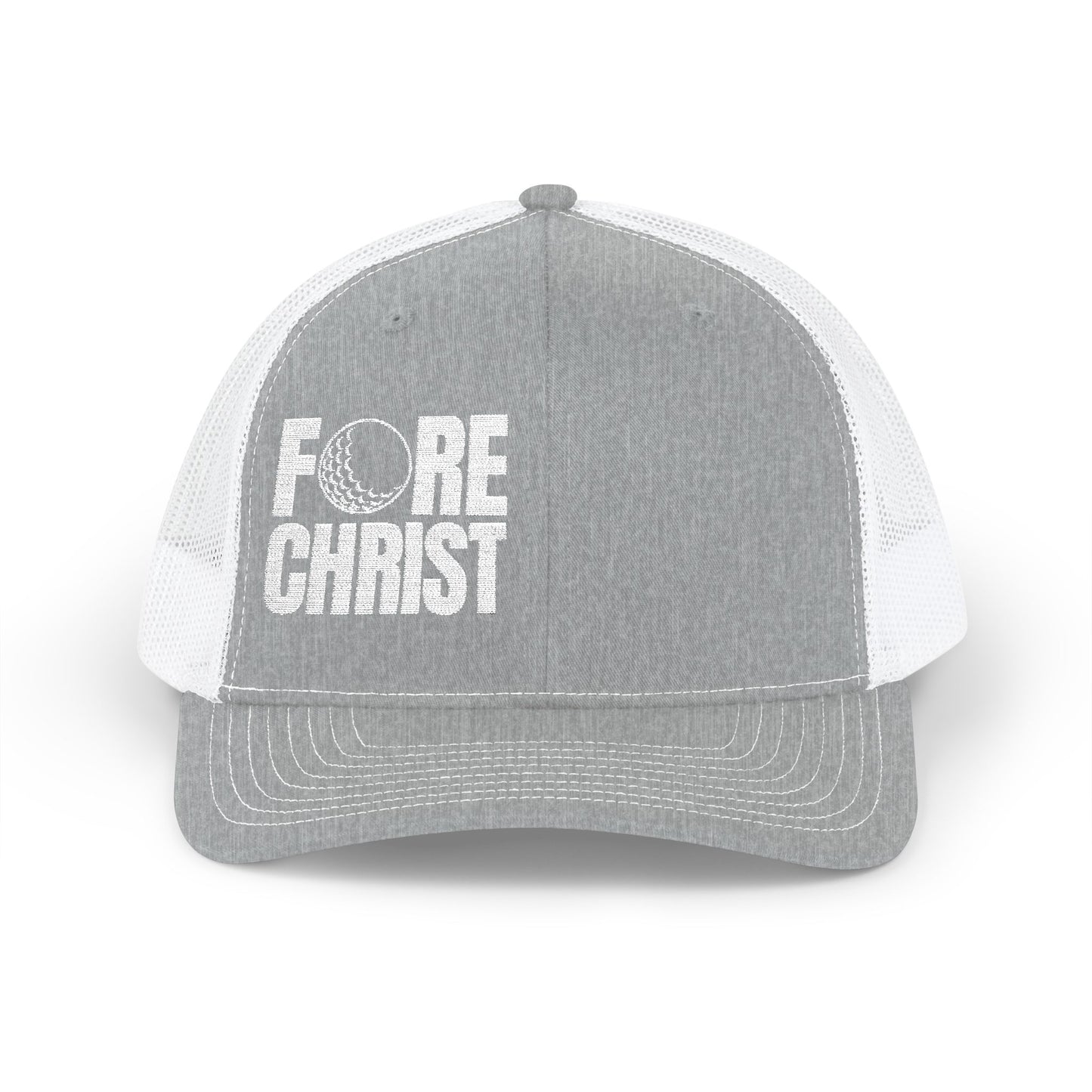 Fore Christ Trucker Hat For Golfers - Snapback Golf Hat for Christians