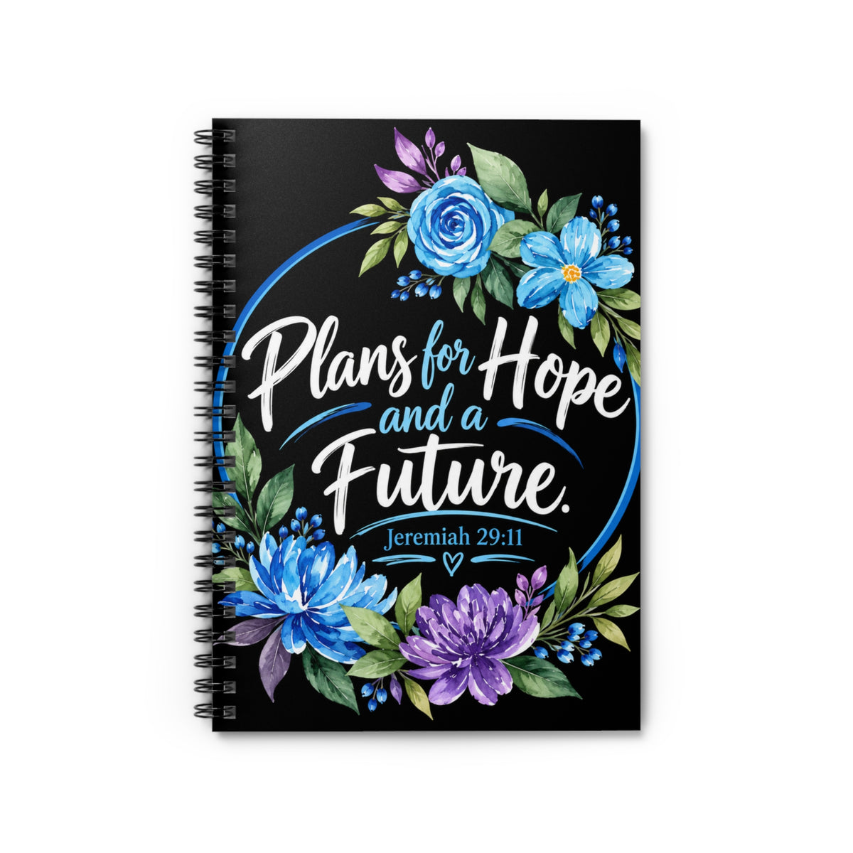 Jeremiah 29:11 Christian Spiral Notebook | Plans for Hope and a Future Floral Bible Verse Journal
